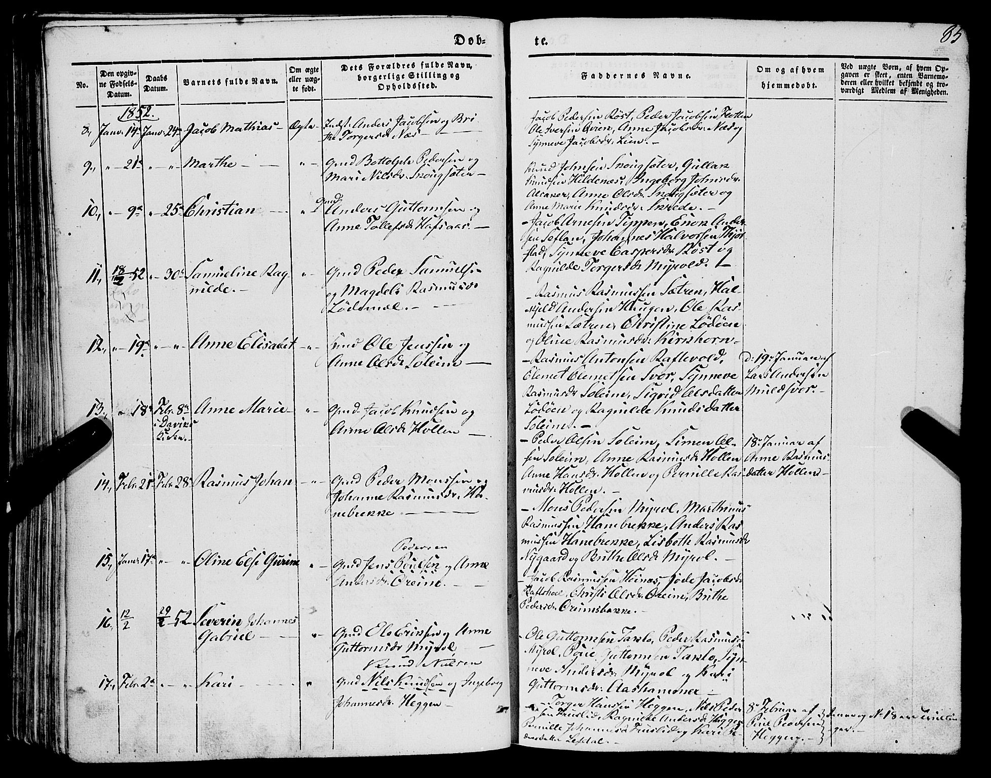 Eid sokneprestembete, AV/SAB-A-82301/H/Haa/Haaa/L0007: Parish register (official) no. A 7, 1844-1858, p. 85