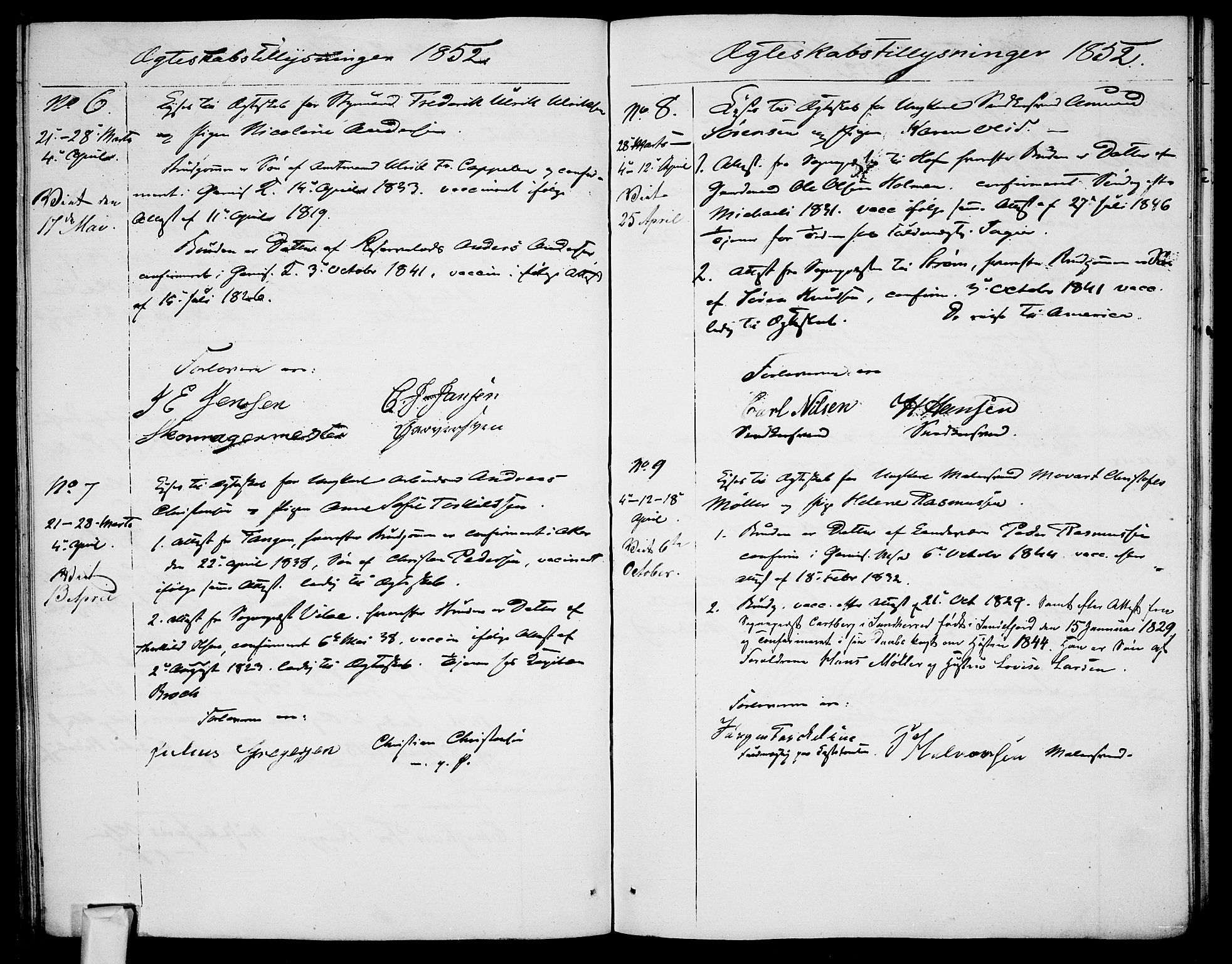 Garnisonsmenigheten Kirkebøker, AV/SAO-A-10846/H/Ha/L0005: Banns register no. I 5, 1844-1856