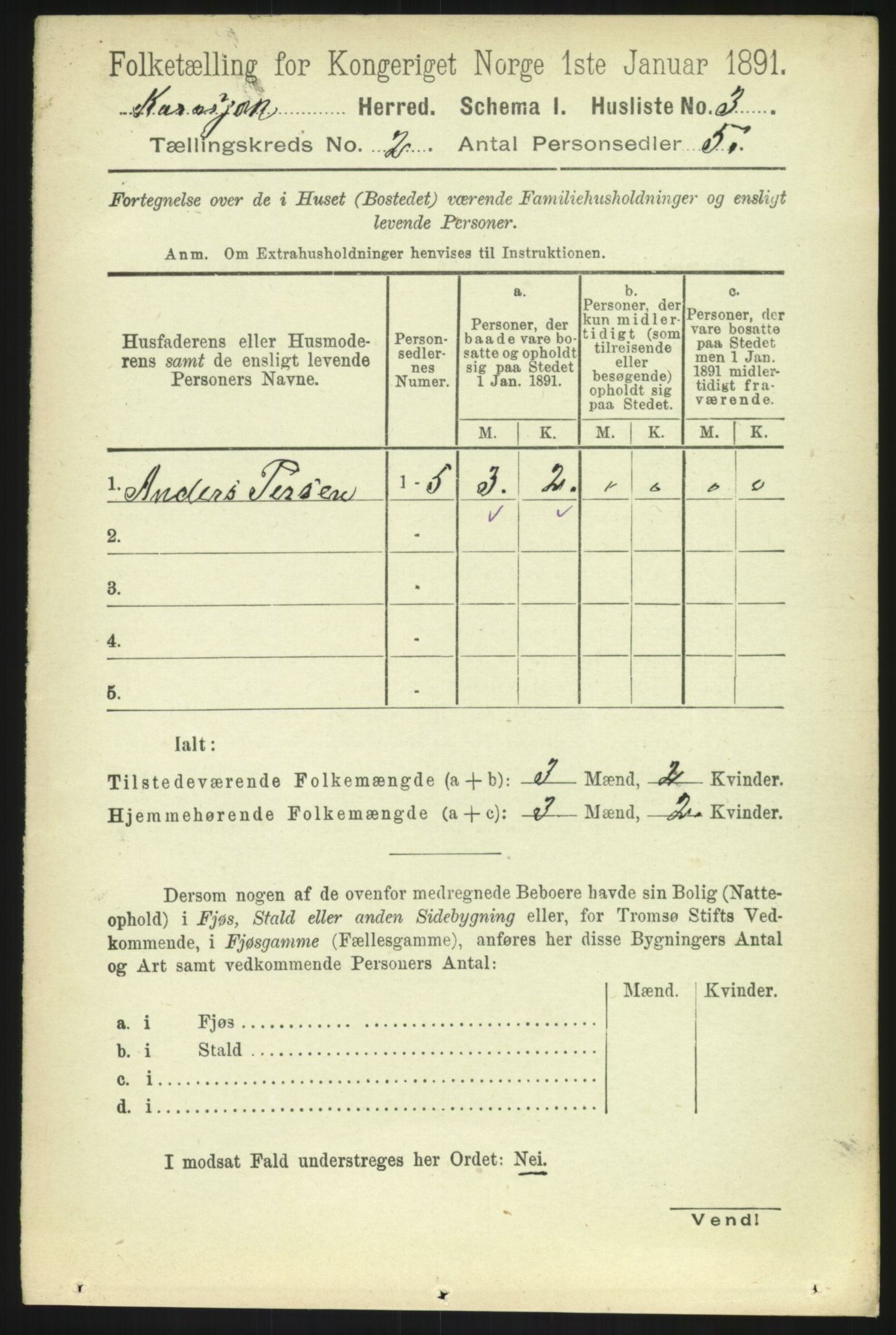 RA, 1891 census for 2021 Karasjok, 1891, p. 420