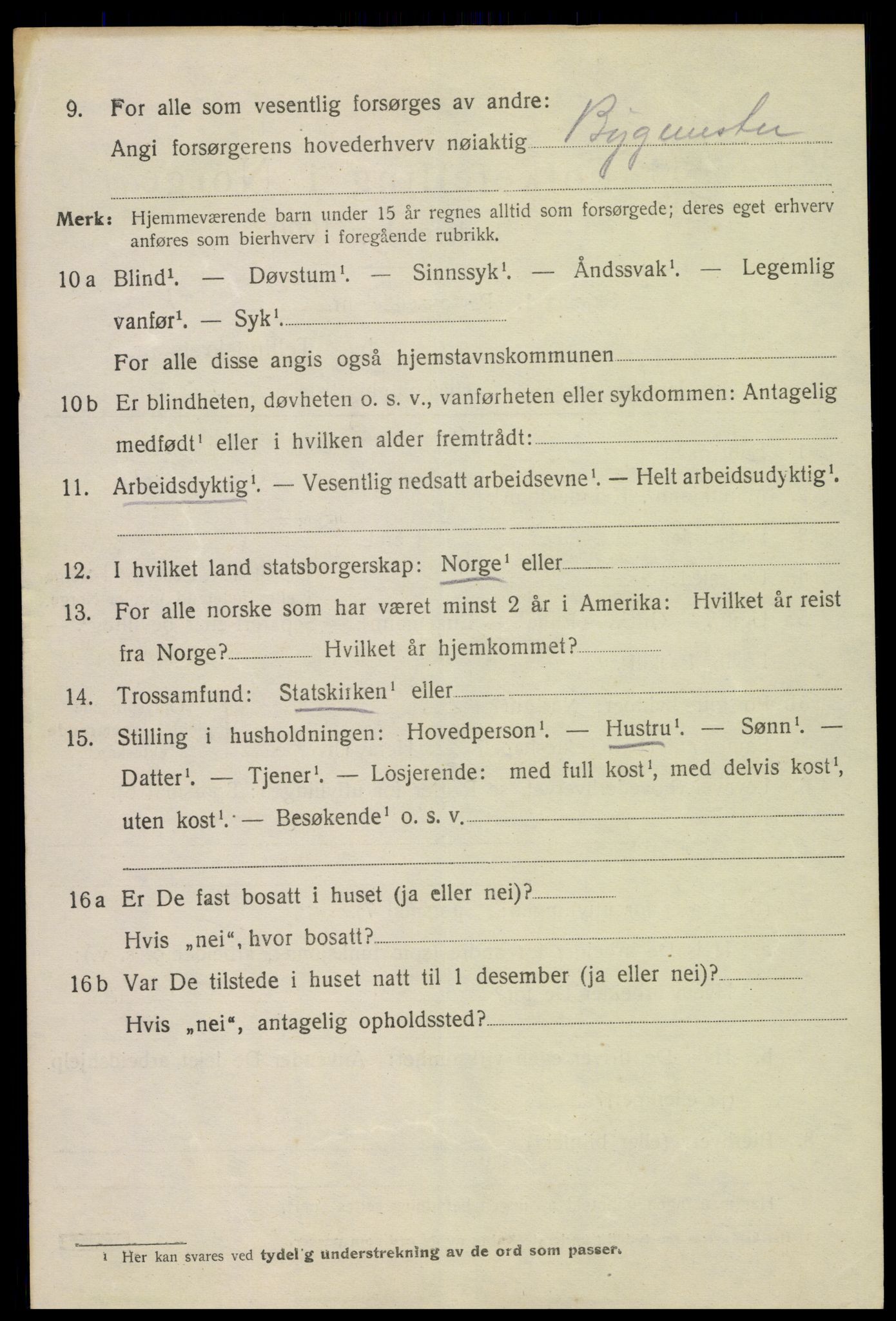 SAH, 1920 census for Hamar, 1920, p. 9184