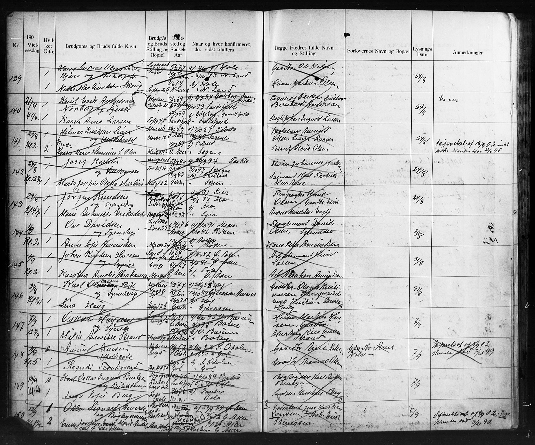 Paulus prestekontor Kirkebøker, AV/SAO-A-10871/H/Ha/L0001: Banns register no. 1, 1902-1914