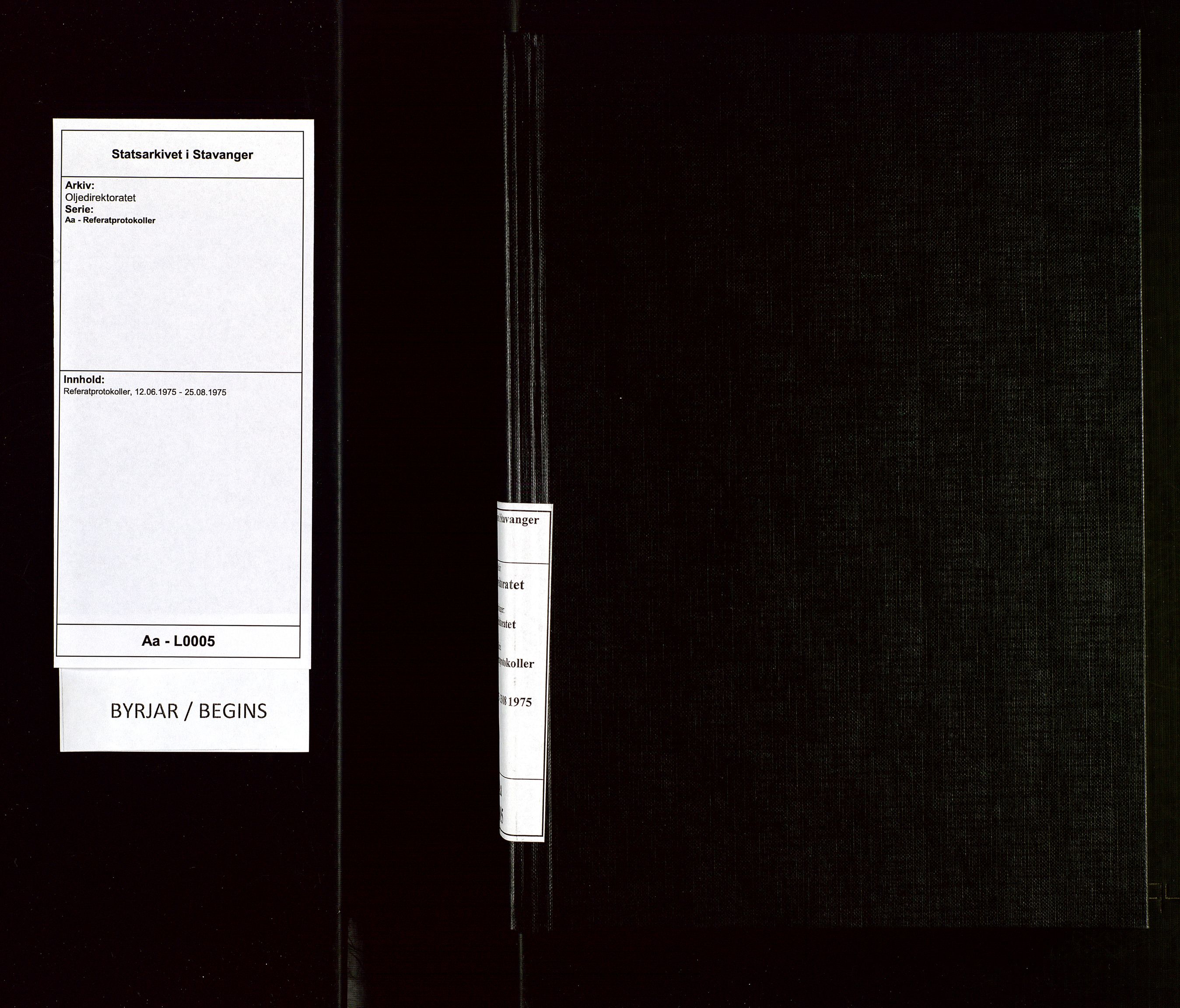 Oljedirektoratet, AV/SAST-A-101366/Aa/L0005: Referatprotokoller, 1975