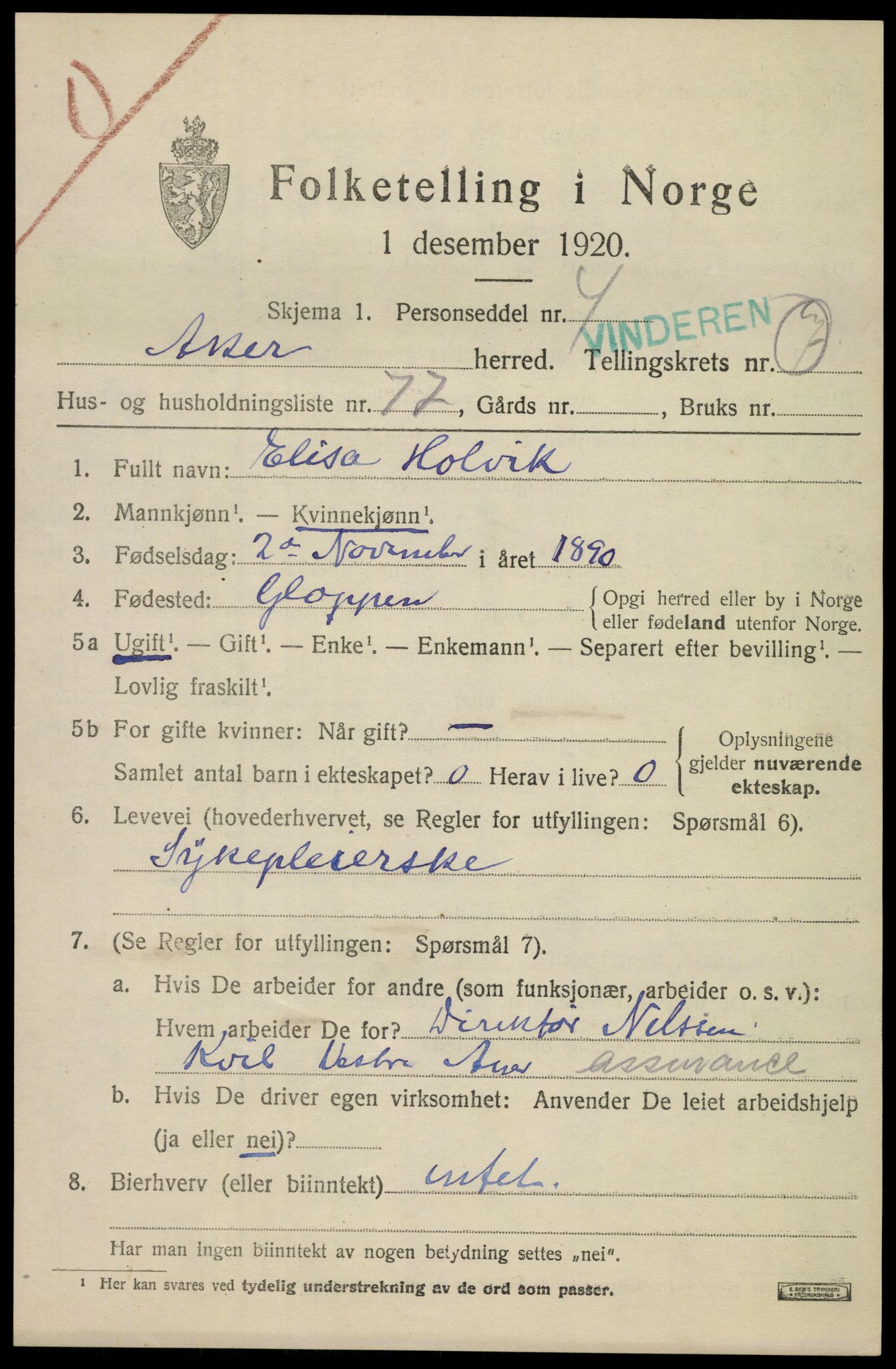 SAO, 1920 census for Aker, 1920, p. 46154