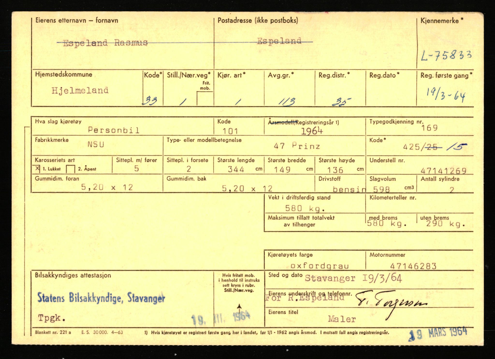 Stavanger trafikkstasjon, AV/SAST-A-101942/0/F/L0068: L-75000 - L-76799, 1930-1971, p. 1043