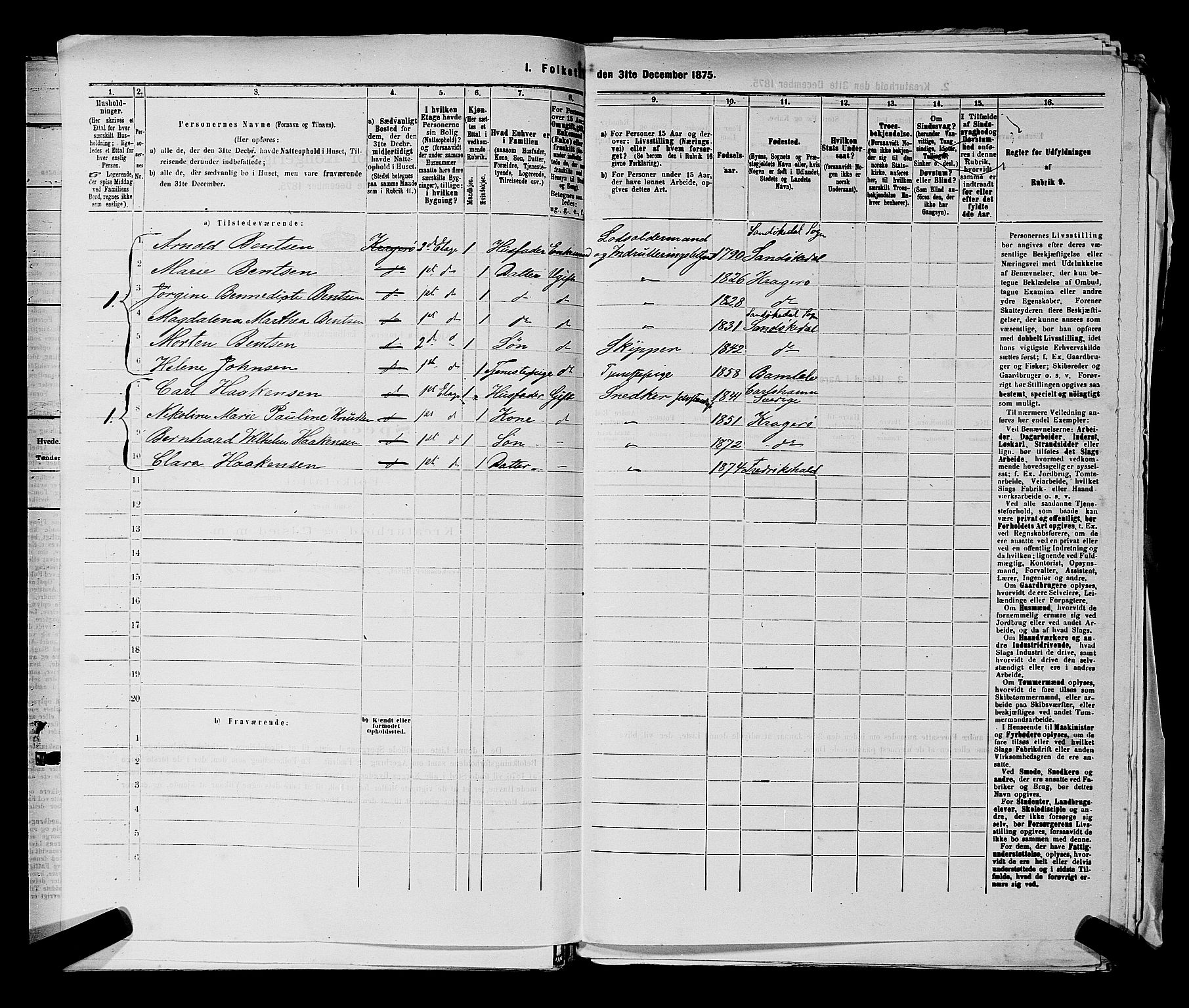 SAKO, 1875 census for 0801P Kragerø, 1875, p. 510