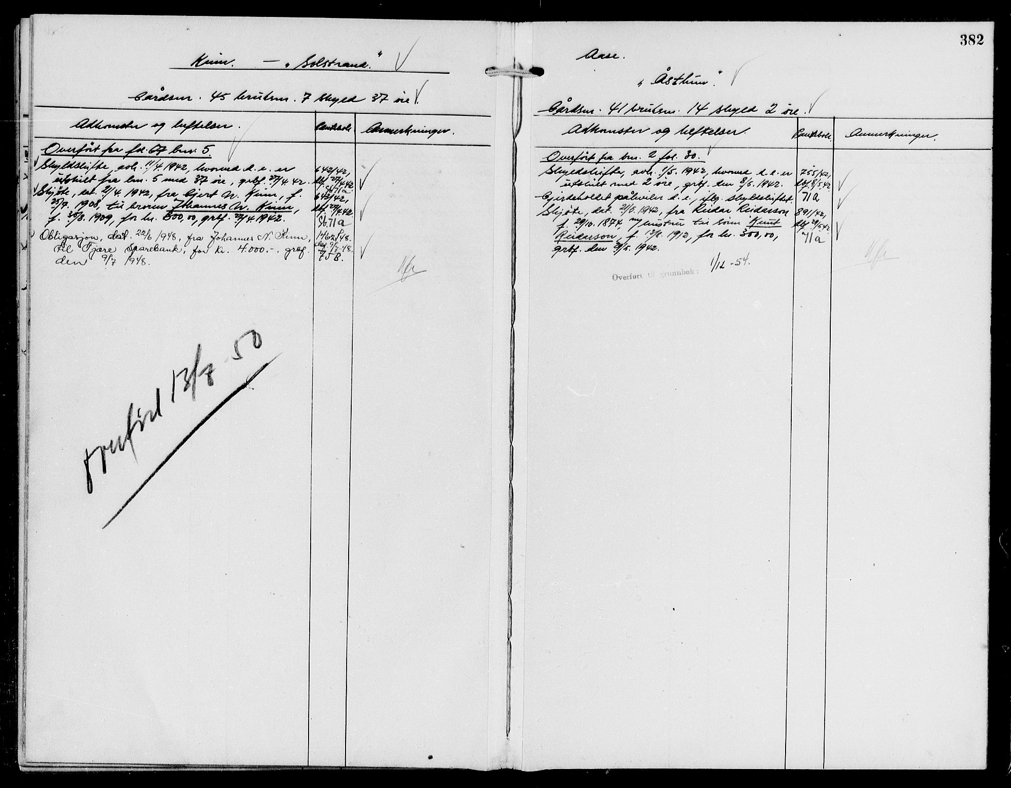 Sunnhordland sorenskrivar, SAB/A-2401/1/G/Ga/Gak/L0006: Mortgage register no. II.A.k.6, 1921-1956, p. 382