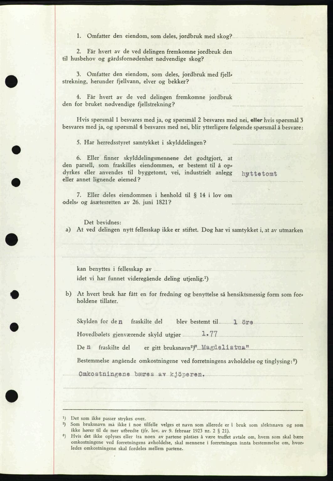 Tønsberg sorenskriveri, AV/SAKO-A-130/G/Ga/Gaa/L0009: Mortgage book no. A9, 1940-1941, Diary no: : 2834/1940