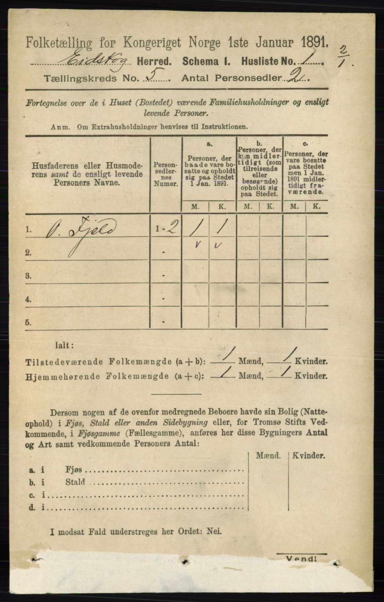 RA, 1891 census for 0420 Eidskog, 1891, p. 1951