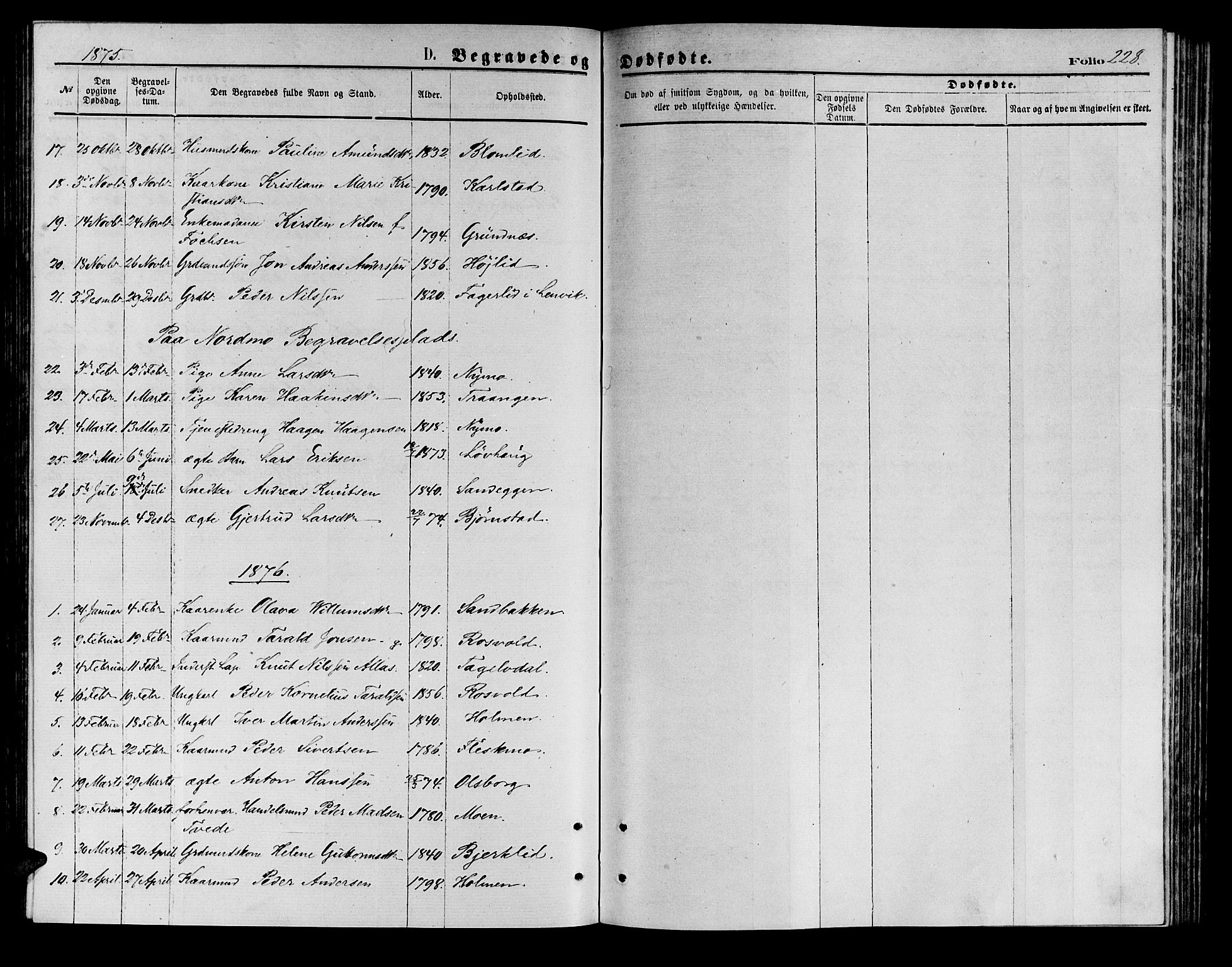 Målselv sokneprestembete, SATØ/S-1311/G/Ga/Gab/L0003klokker: Parish register (copy) no. 3, 1874-1885, p. 228