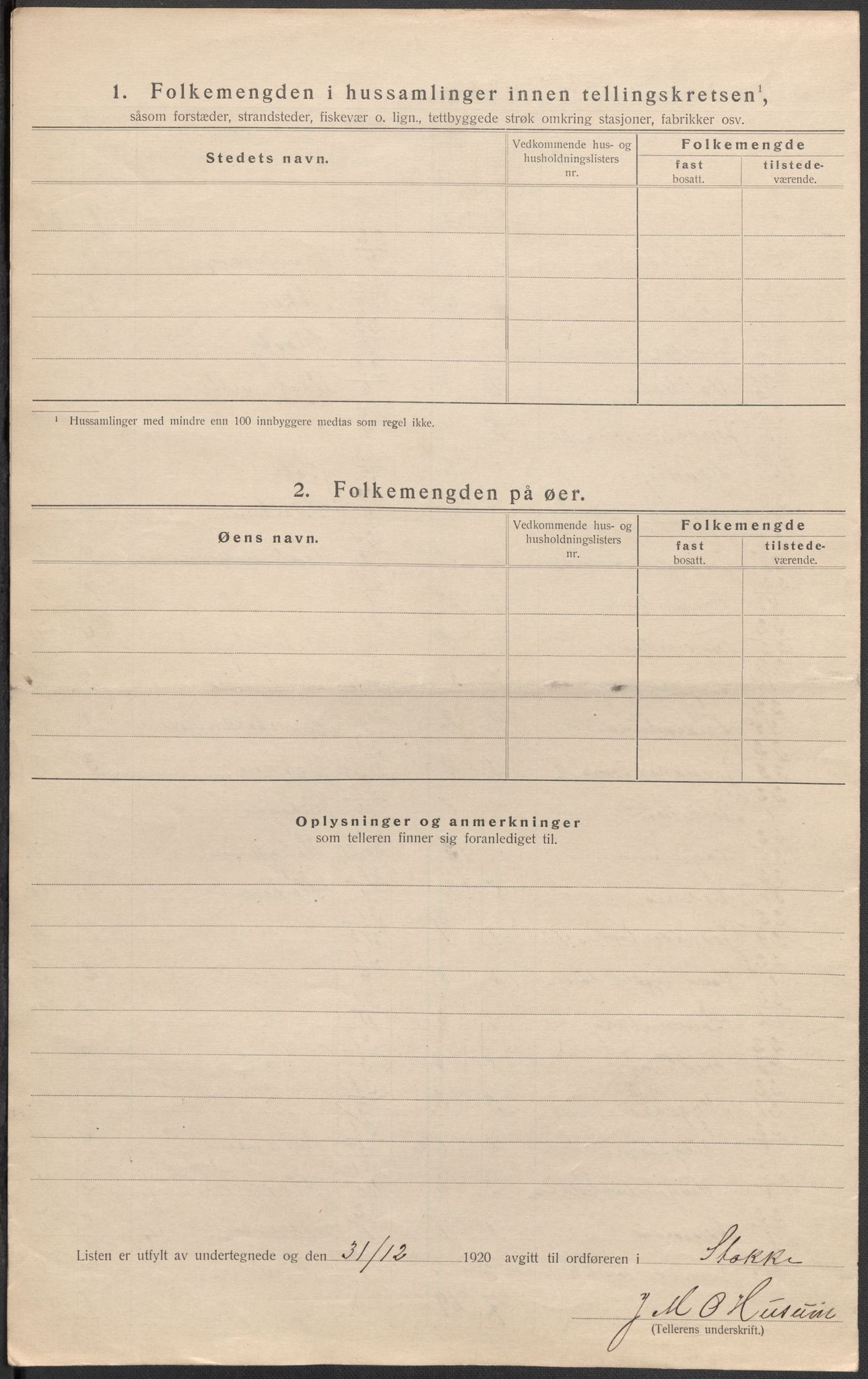 SAKO, 1920 census for Stokke, 1920, p. 17