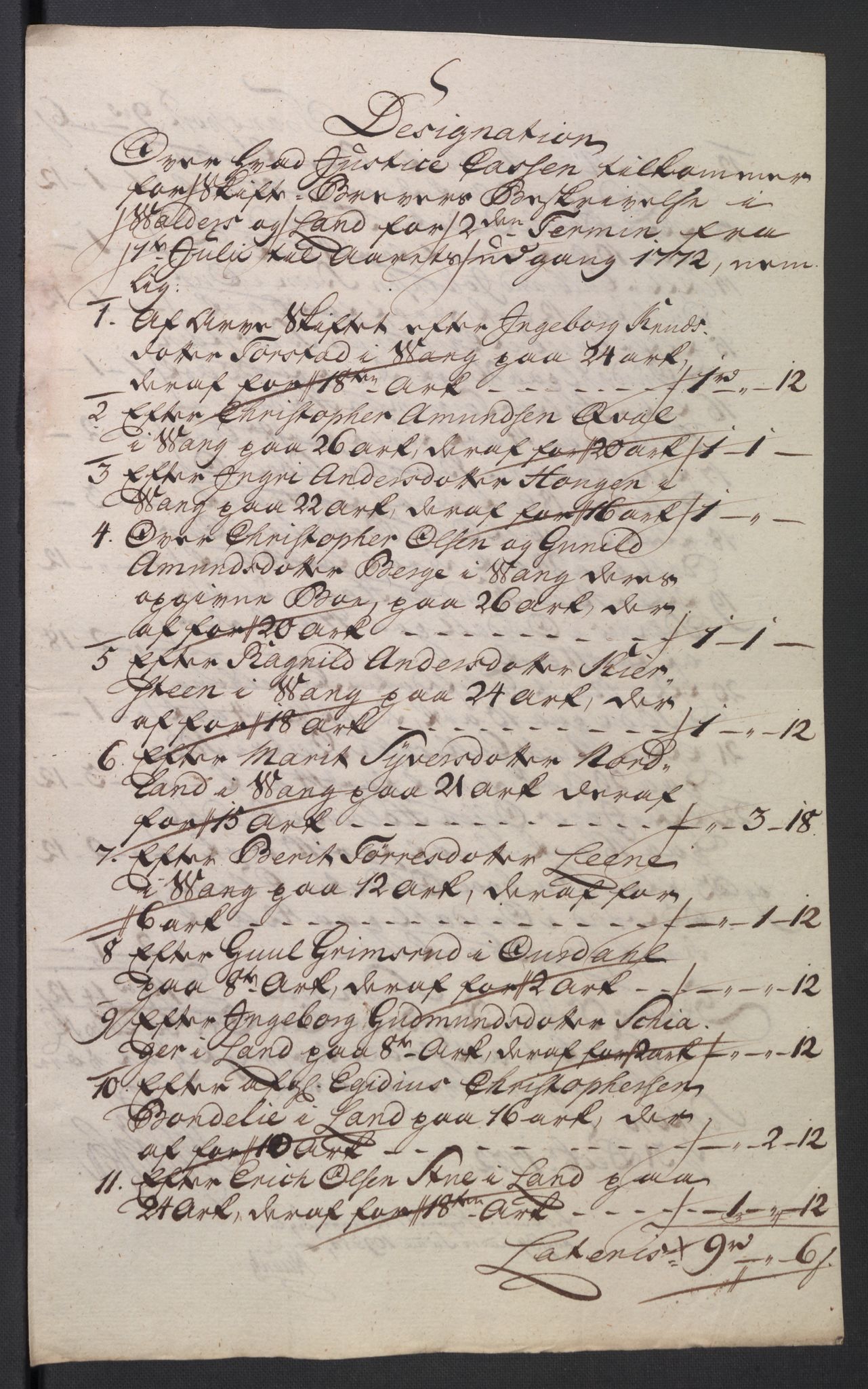 Rentekammeret inntil 1814, Reviderte regnskaper, Mindre regnskaper, AV/RA-EA-4068/Rb/L0014: Opplands amt, 1771-1779, p. 174