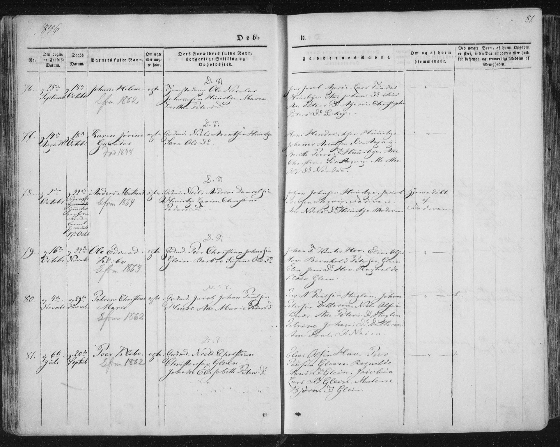 Ministerialprotokoller, klokkerbøker og fødselsregistre - Nordland, AV/SAT-A-1459/838/L0549: Parish register (official) no. 838A07, 1840-1854, p. 81