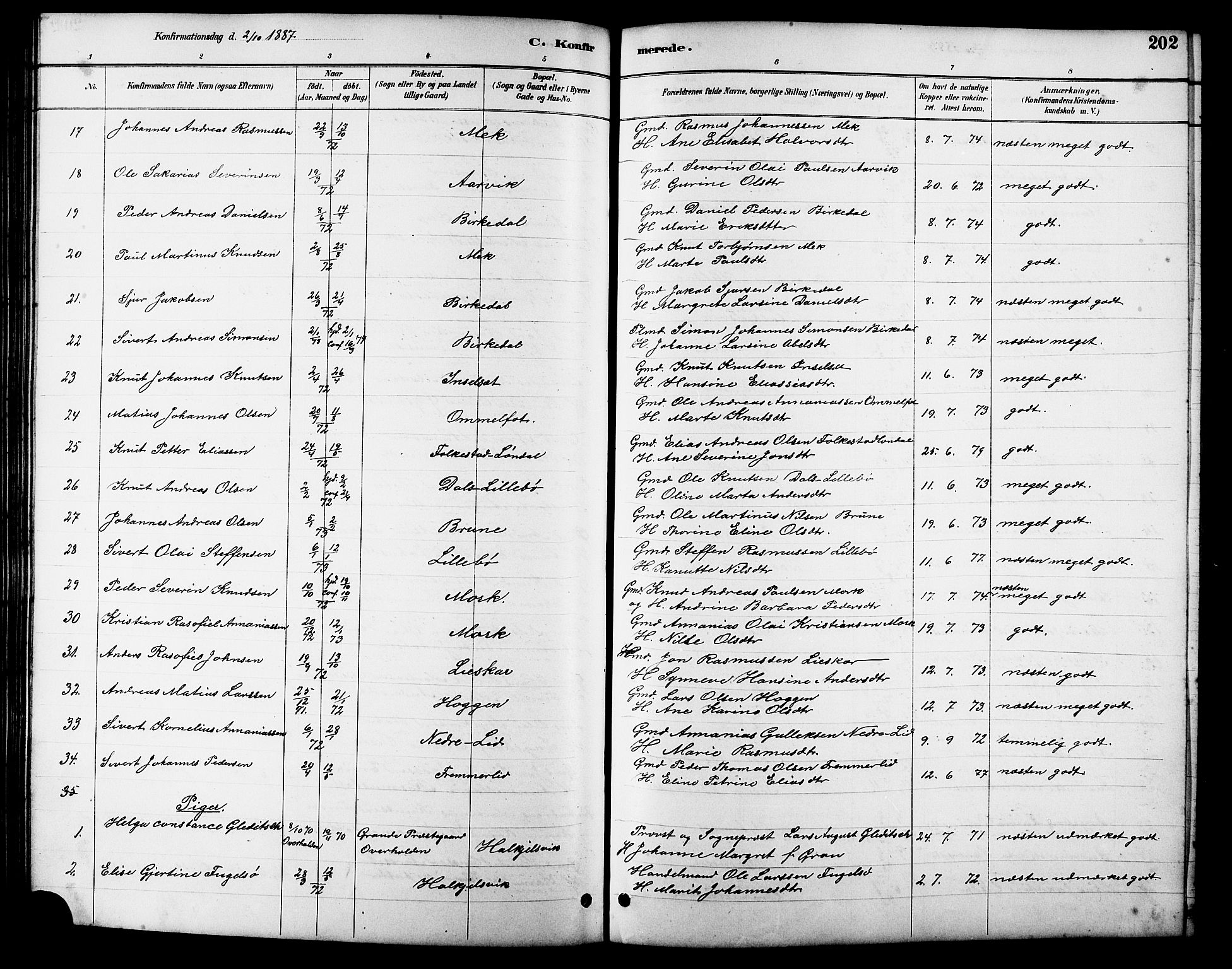 Ministerialprotokoller, klokkerbøker og fødselsregistre - Møre og Romsdal, AV/SAT-A-1454/511/L0158: Parish register (copy) no. 511C04, 1884-1903, p. 202