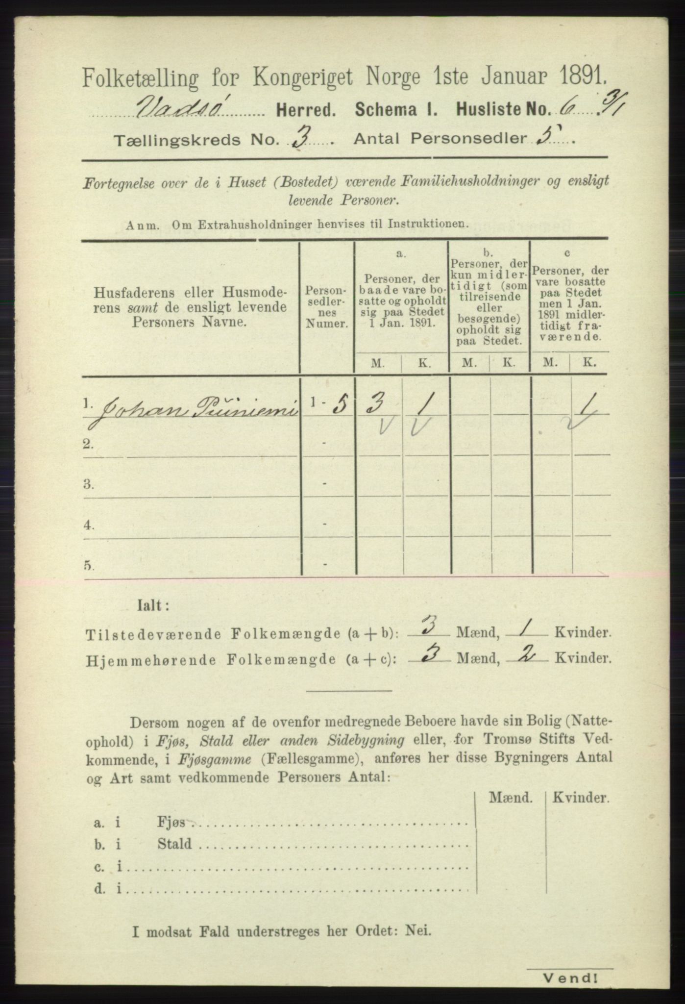 RA, 1891 census for 2029 Vadsø, 1891, p. 775