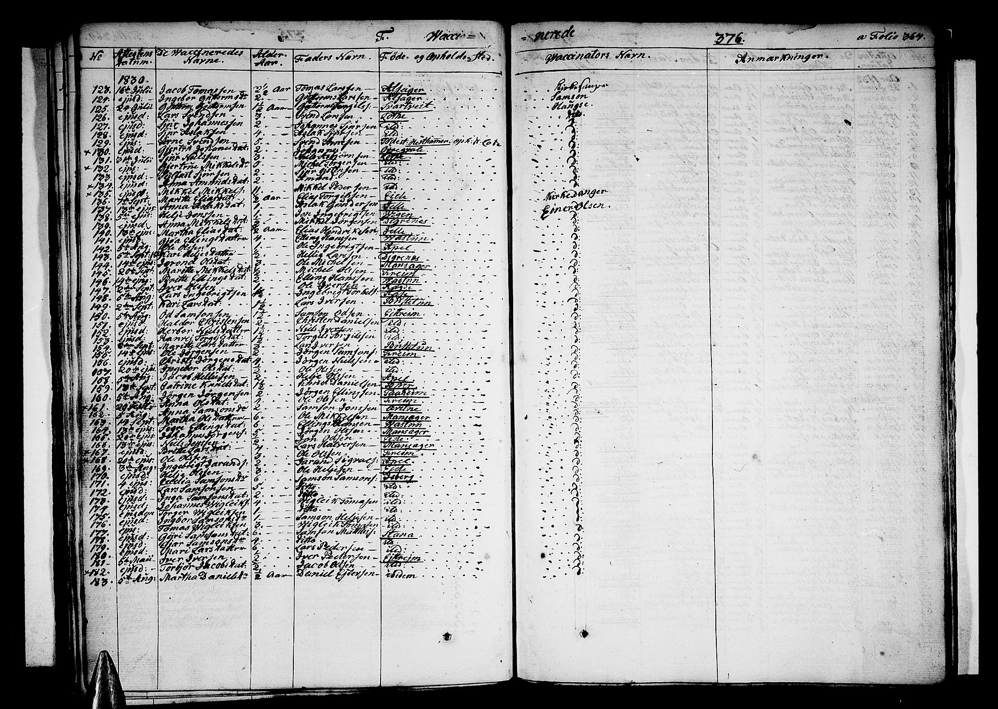 Ullensvang sokneprestembete, SAB/A-78701/H/Haa: Parish register (official) no. A 10, 1825-1853, p. 376