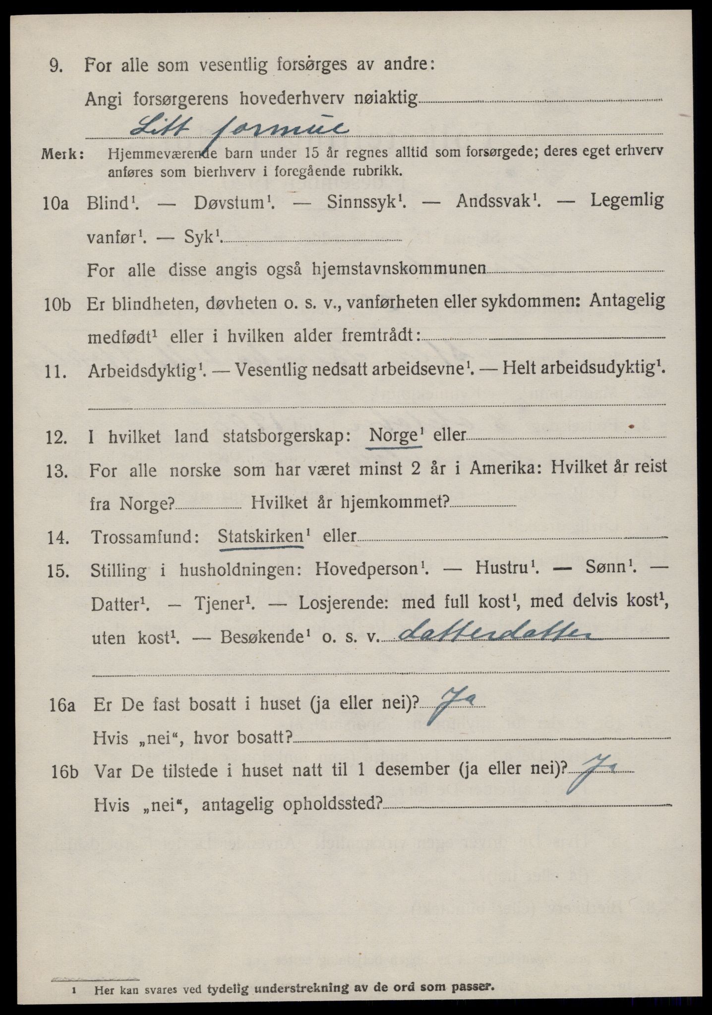 SAT, 1920 census for Kornstad, 1920, p. 3558