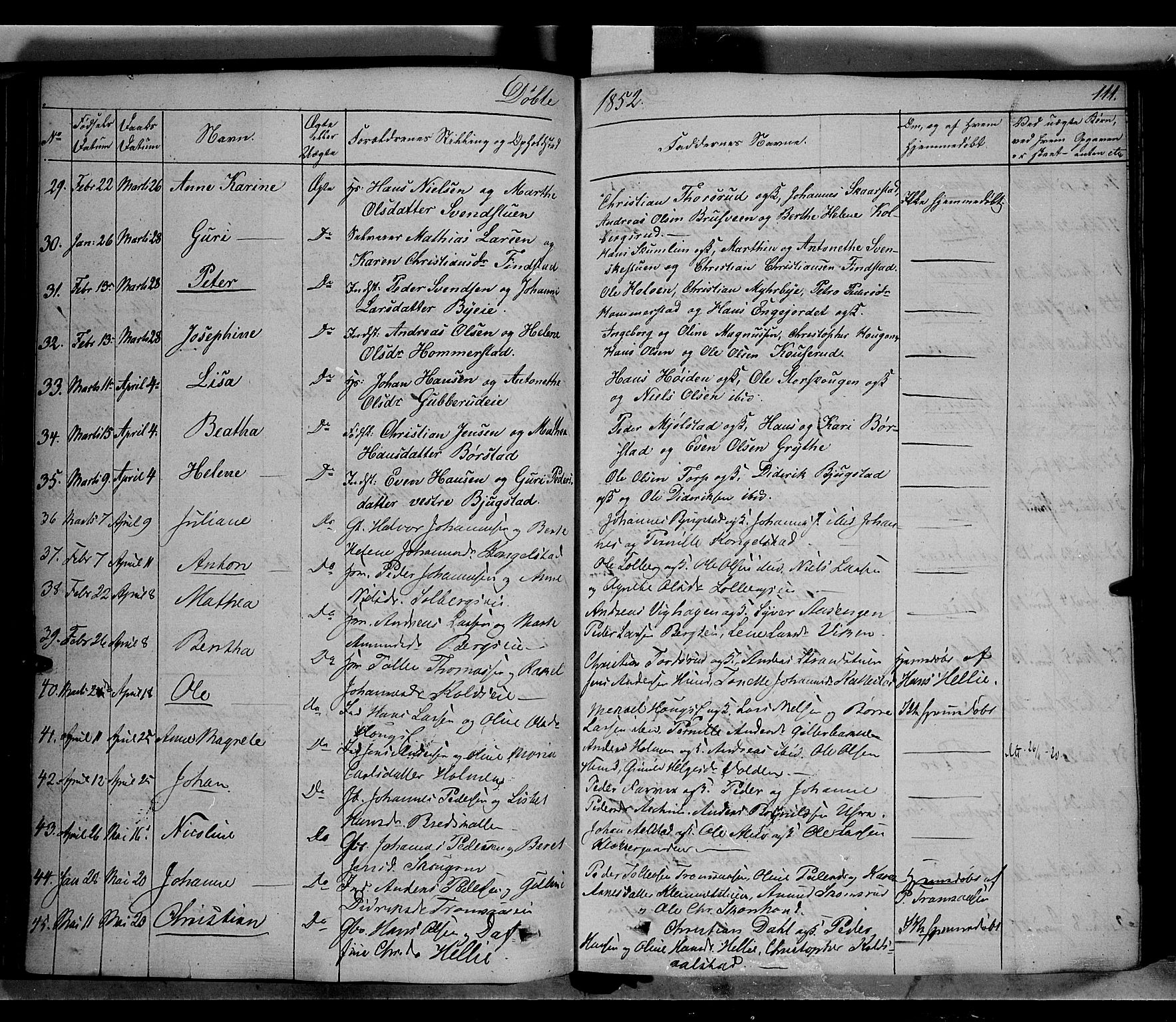 Vardal prestekontor, AV/SAH-PREST-100/H/Ha/Haa/L0005: Parish register (official) no. 5, 1831-1853, p. 111