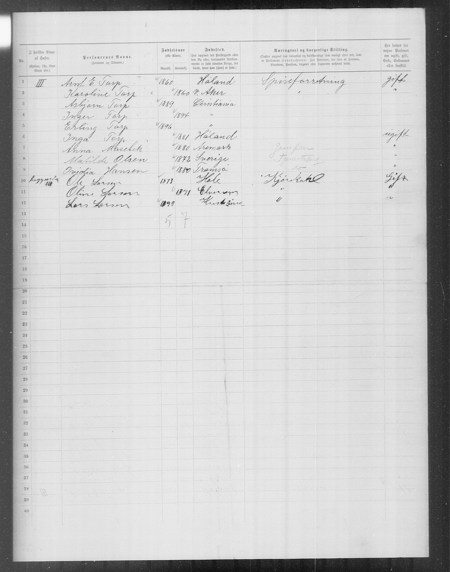 OBA, Municipal Census 1899 for Kristiania, 1899, p. 14865