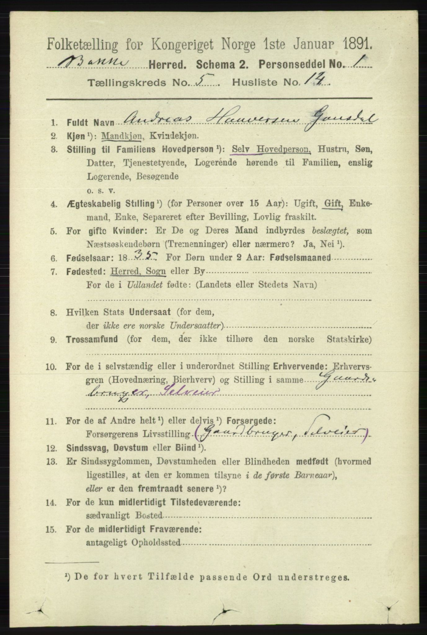 RA, 1891 census for 1045 Bakke, 1891, p. 1138