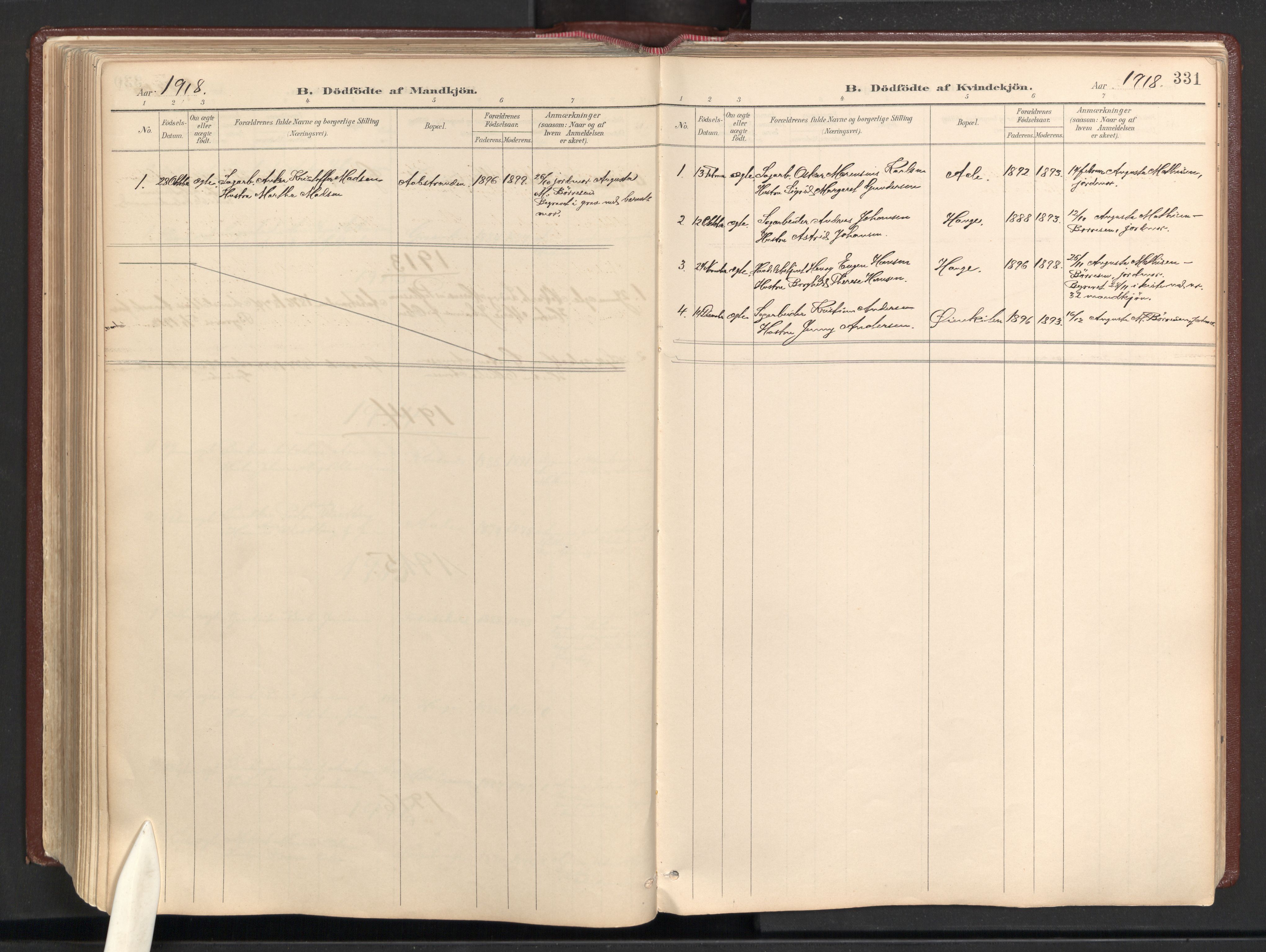 Onsøy prestekontor Kirkebøker, AV/SAO-A-10914/F/Fb/L0001: Parish register (official) no. II 1, 1901-1937, p. 331