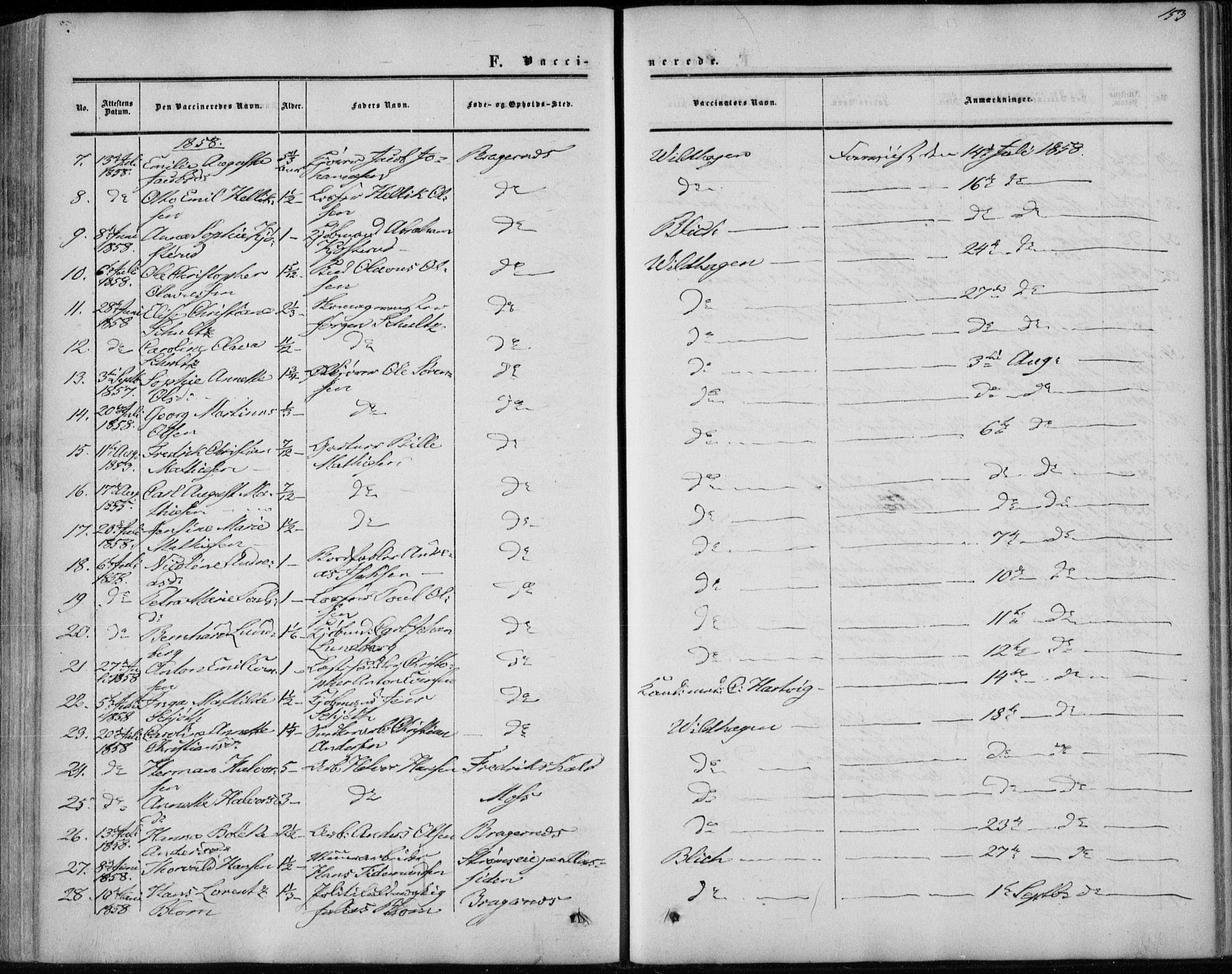 Bragernes kirkebøker, AV/SAKO-A-6/F/Fc/L0002: Parish register (official) no. III 2, 1854-1865, p. 153