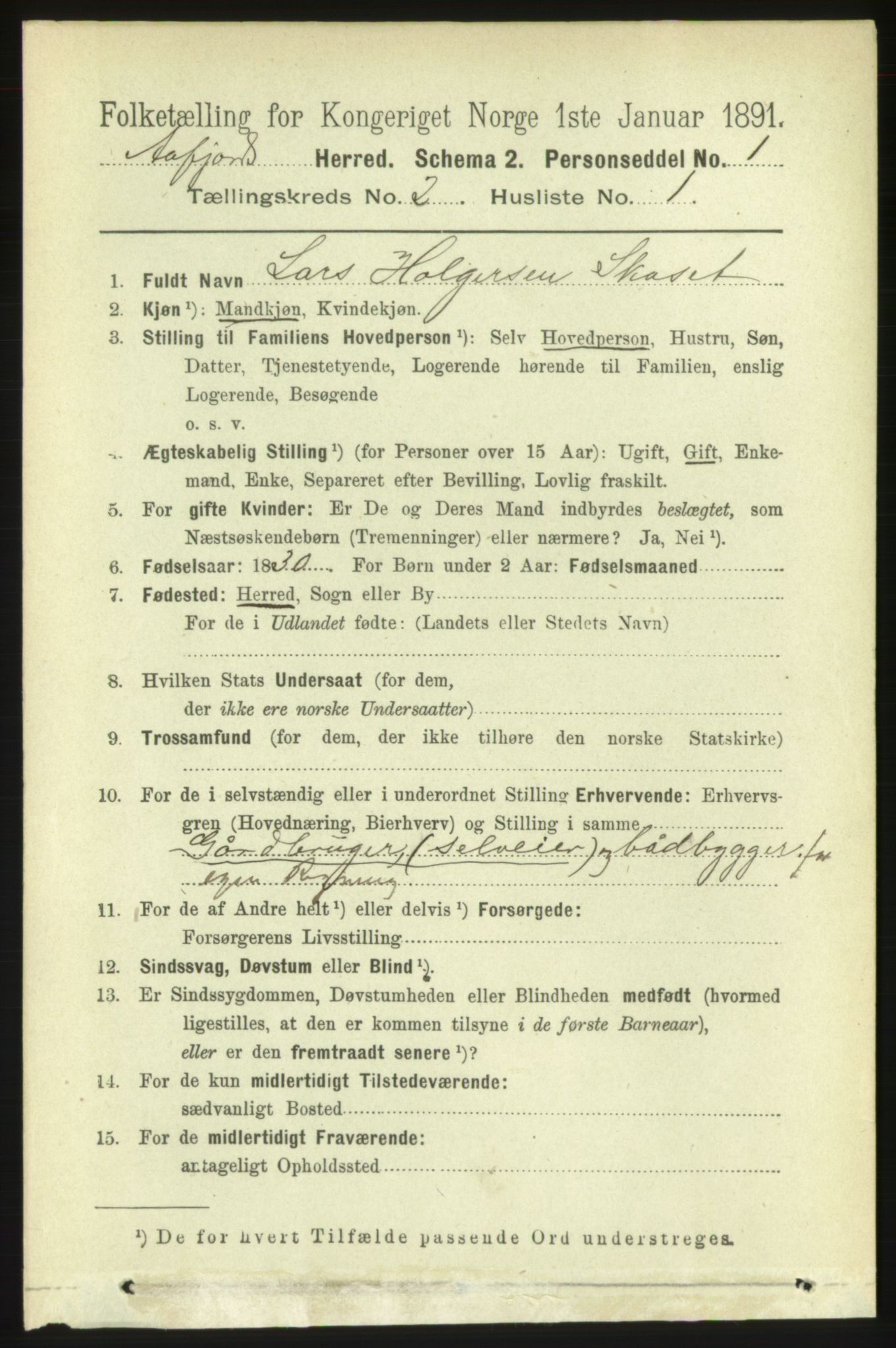 RA, 1891 census for 1630 Åfjord, 1891, p. 377