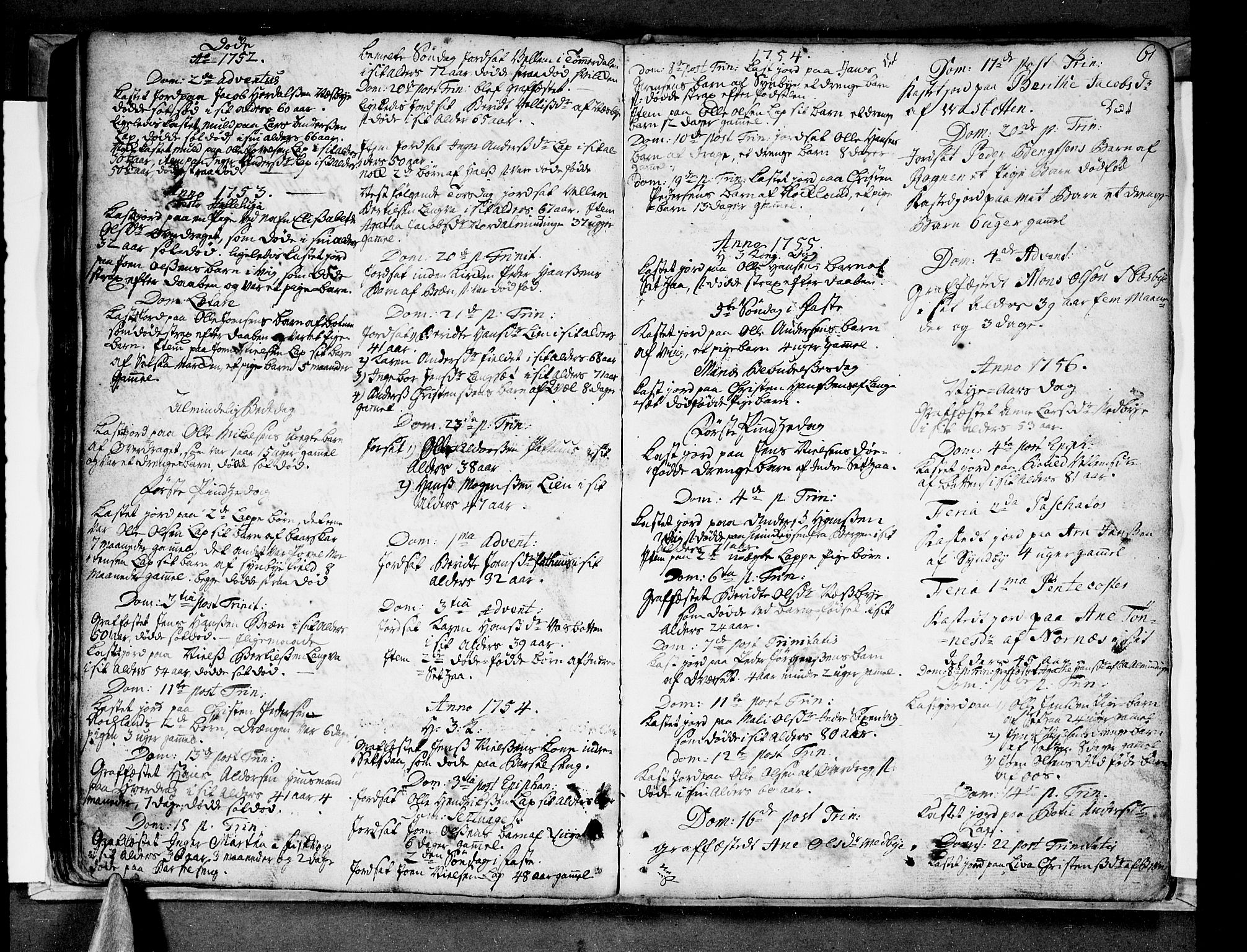 Ministerialprotokoller, klokkerbøker og fødselsregistre - Nordland, SAT/A-1459/847/L0663: Parish register (official) no. 847A03, 1749-1770, p. 61