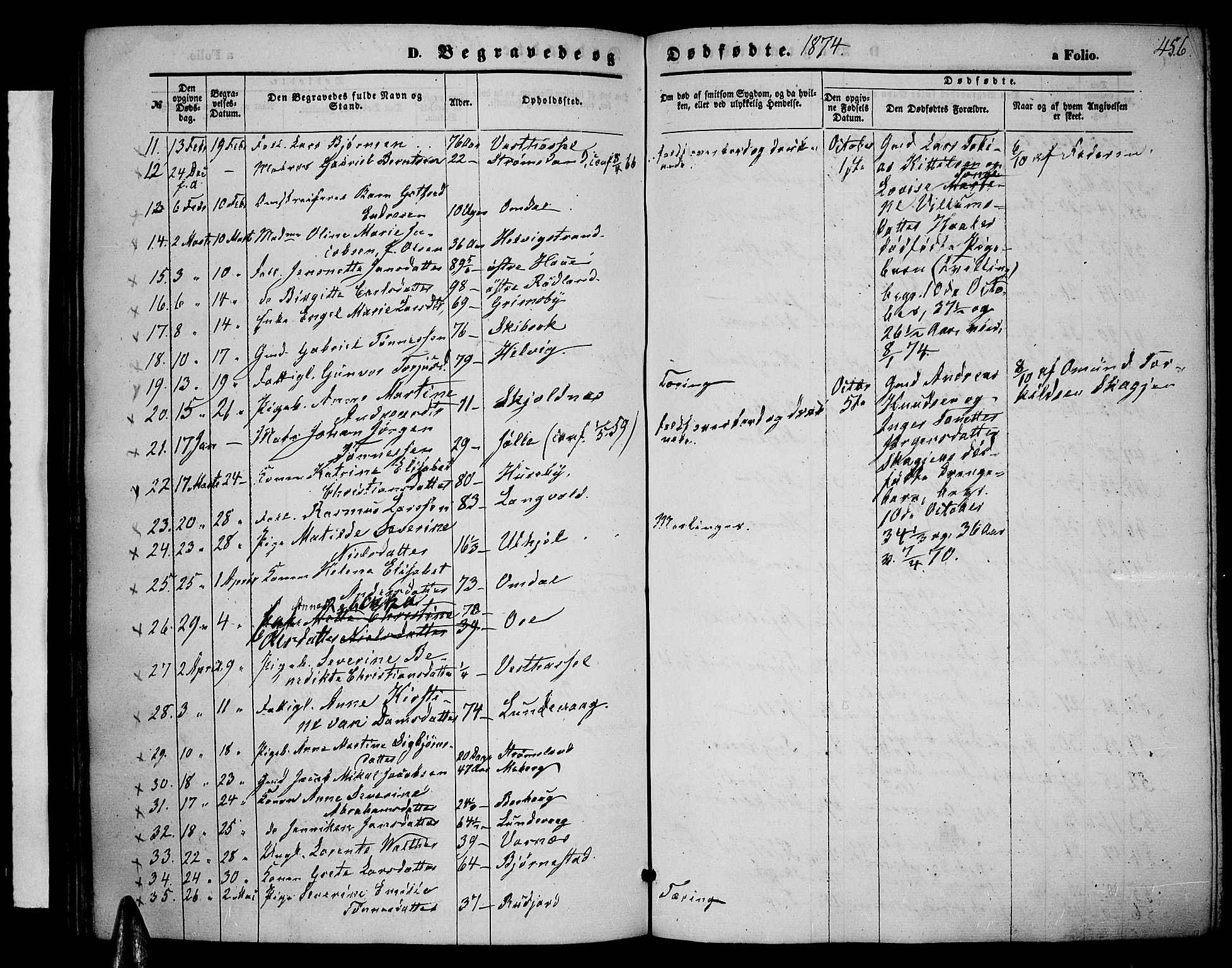 Lista sokneprestkontor, AV/SAK-1111-0027/F/Fb/L0003: Parish register (copy) no. B 3, 1862-1877, p. 456