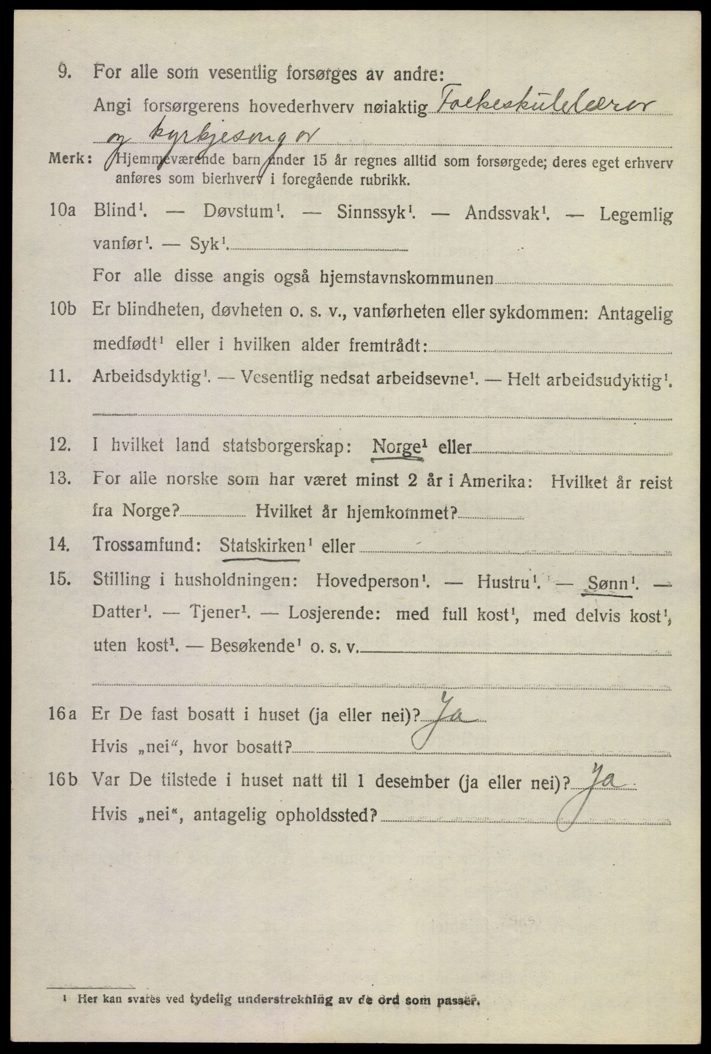 SAKO, 1920 census for Flesberg, 1920, p. 3062