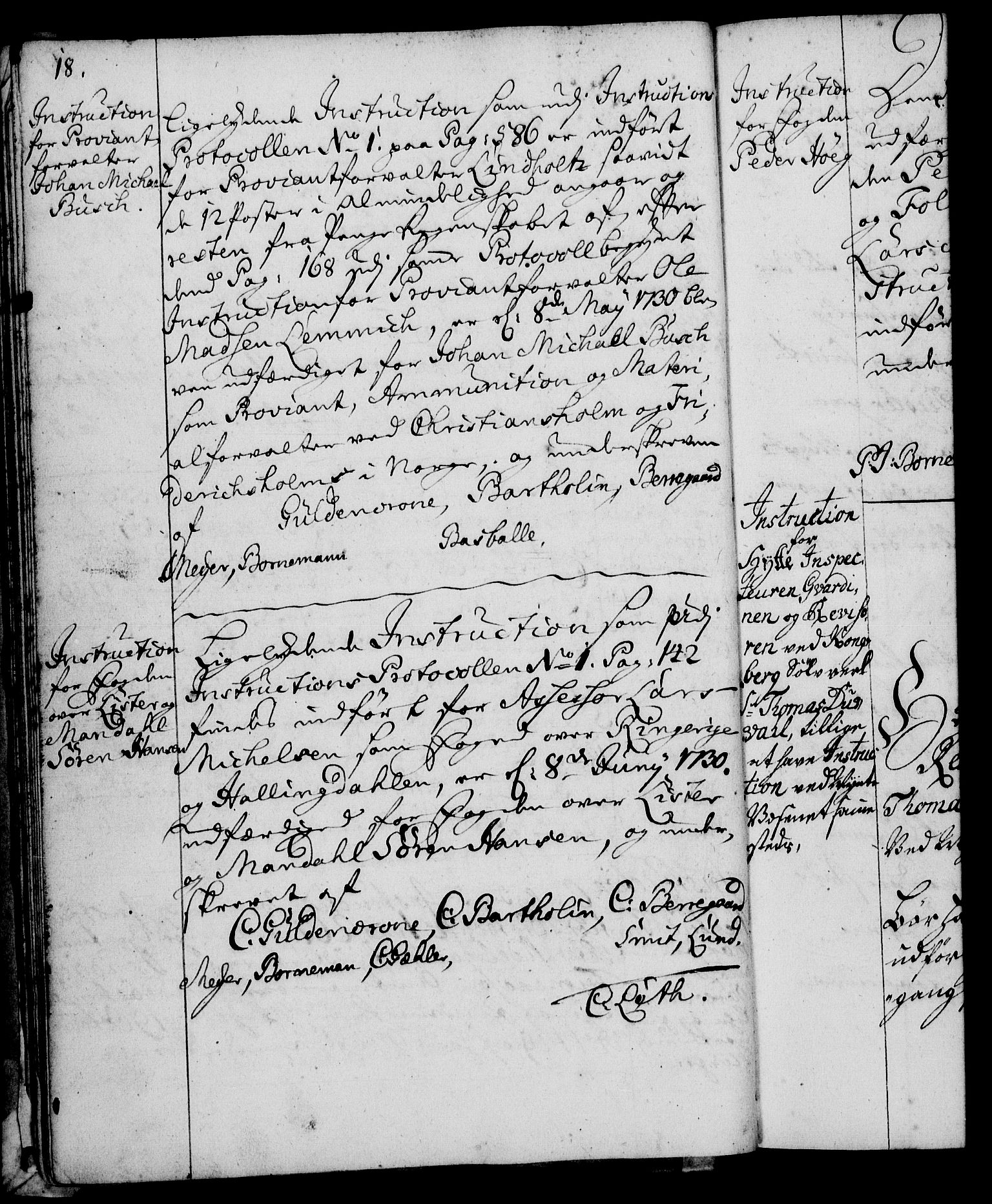 Rentekammeret, Kammerkanselliet, RA/EA-3111/G/Gg/Ggi/L0002: Norsk instruksjonsprotokoll med register (merket RK 53.35), 1729-1751, p. 18