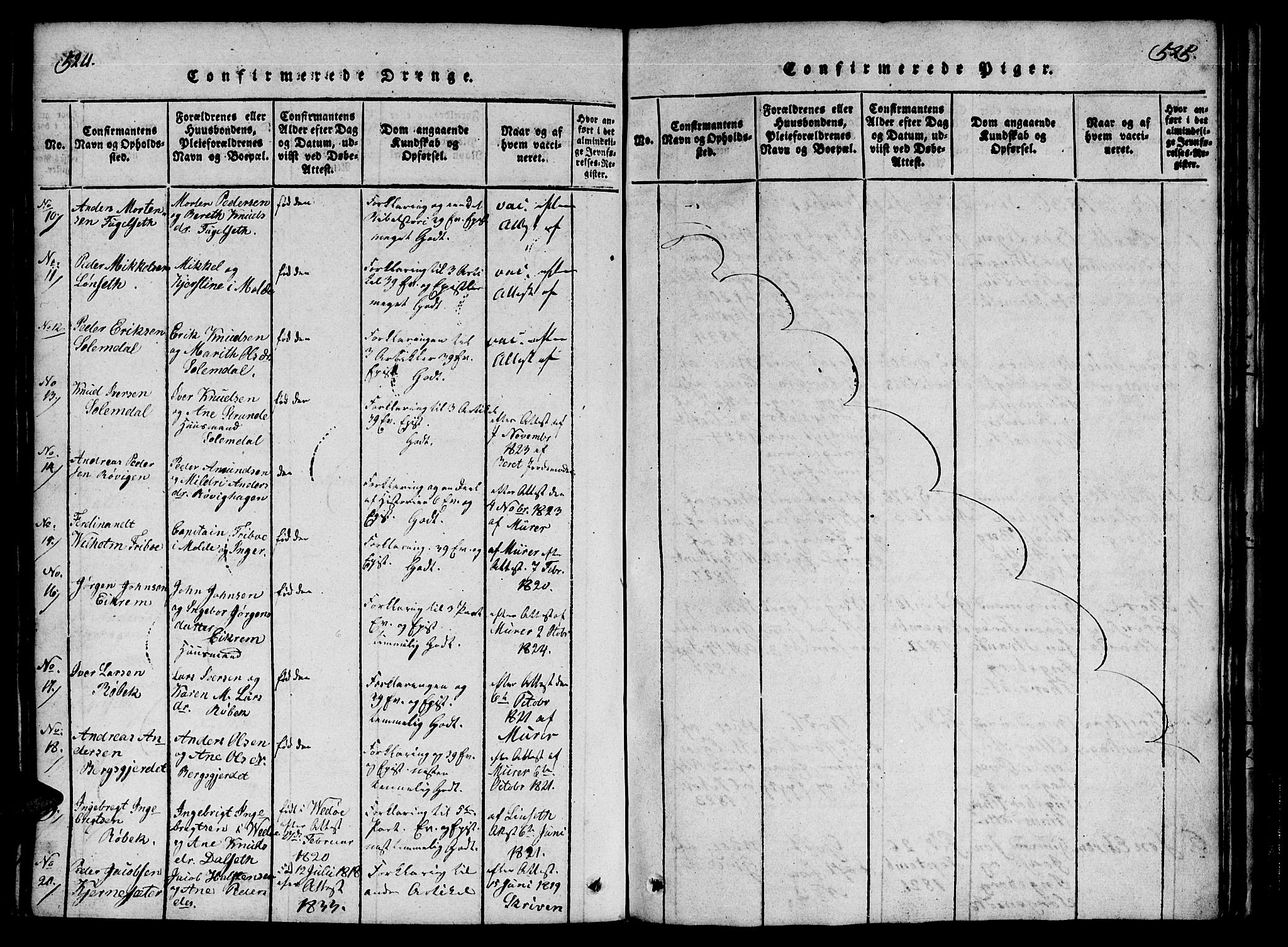 Ministerialprotokoller, klokkerbøker og fødselsregistre - Møre og Romsdal, AV/SAT-A-1454/555/L0652: Parish register (official) no. 555A03, 1817-1843, p. 524-525