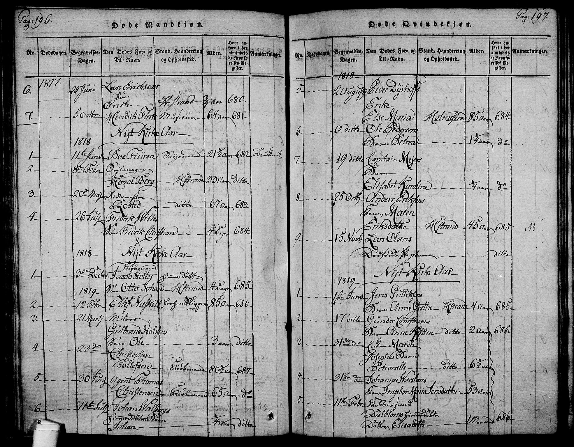 Holmestrand kirkebøker, AV/SAKO-A-346/F/Fa/L0001: Parish register (official) no. 1, 1814-1840, p. 196-197