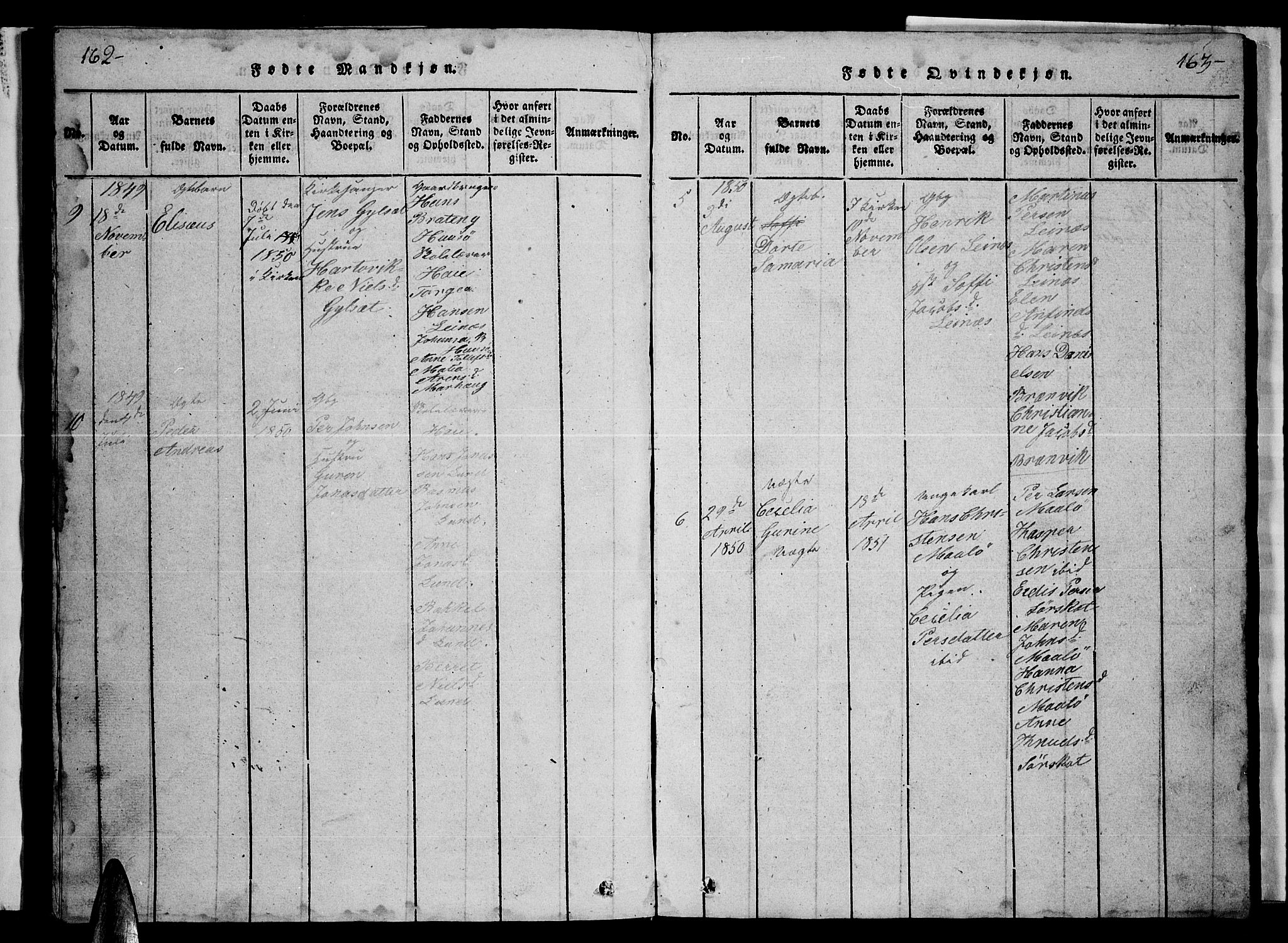 Ministerialprotokoller, klokkerbøker og fødselsregistre - Nordland, AV/SAT-A-1459/857/L0826: Parish register (copy) no. 857C01, 1821-1852, p. 162-163