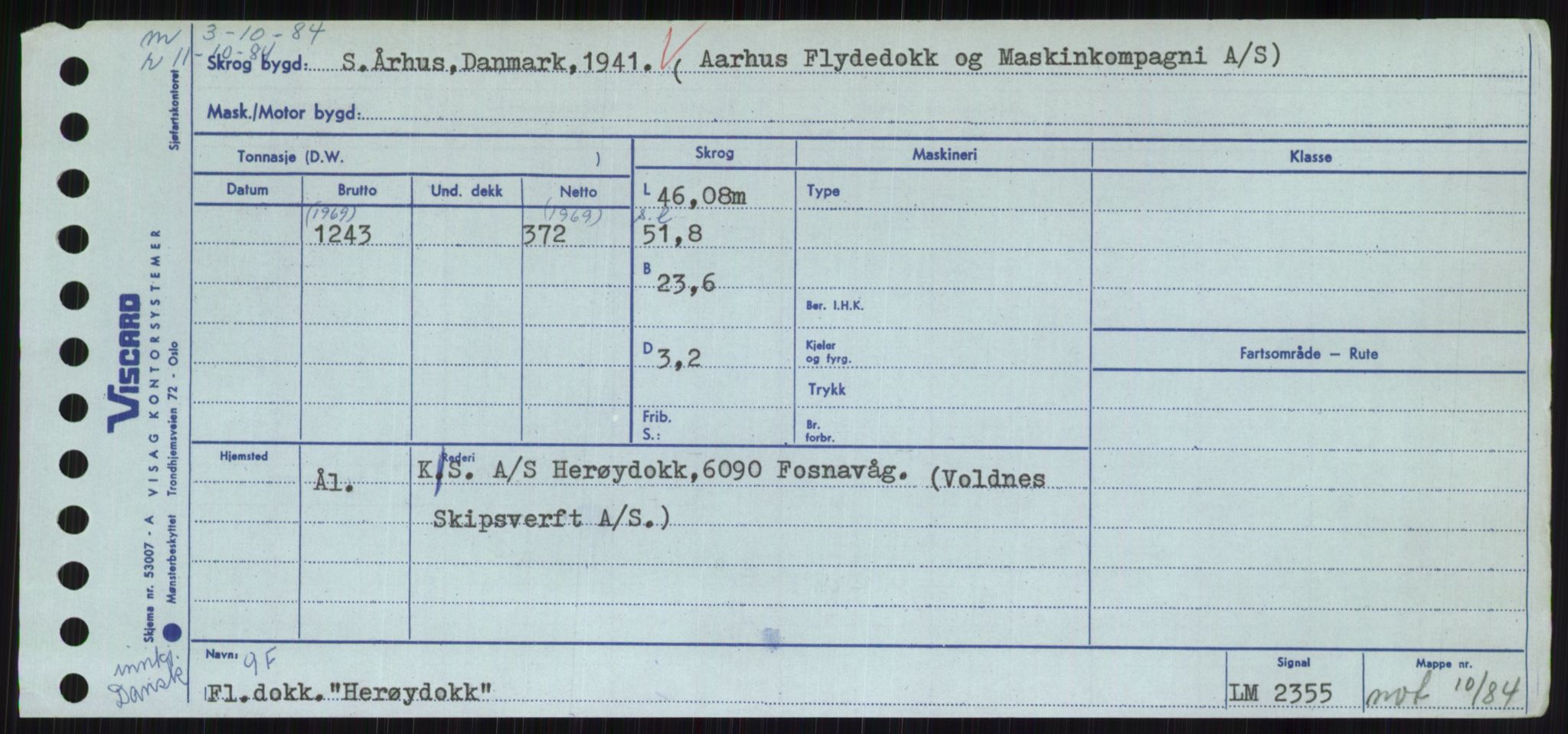 Sjøfartsdirektoratet med forløpere, Skipsmålingen, RA/S-1627/H/Hc/L0001: Lektere, A-Y, p. 229