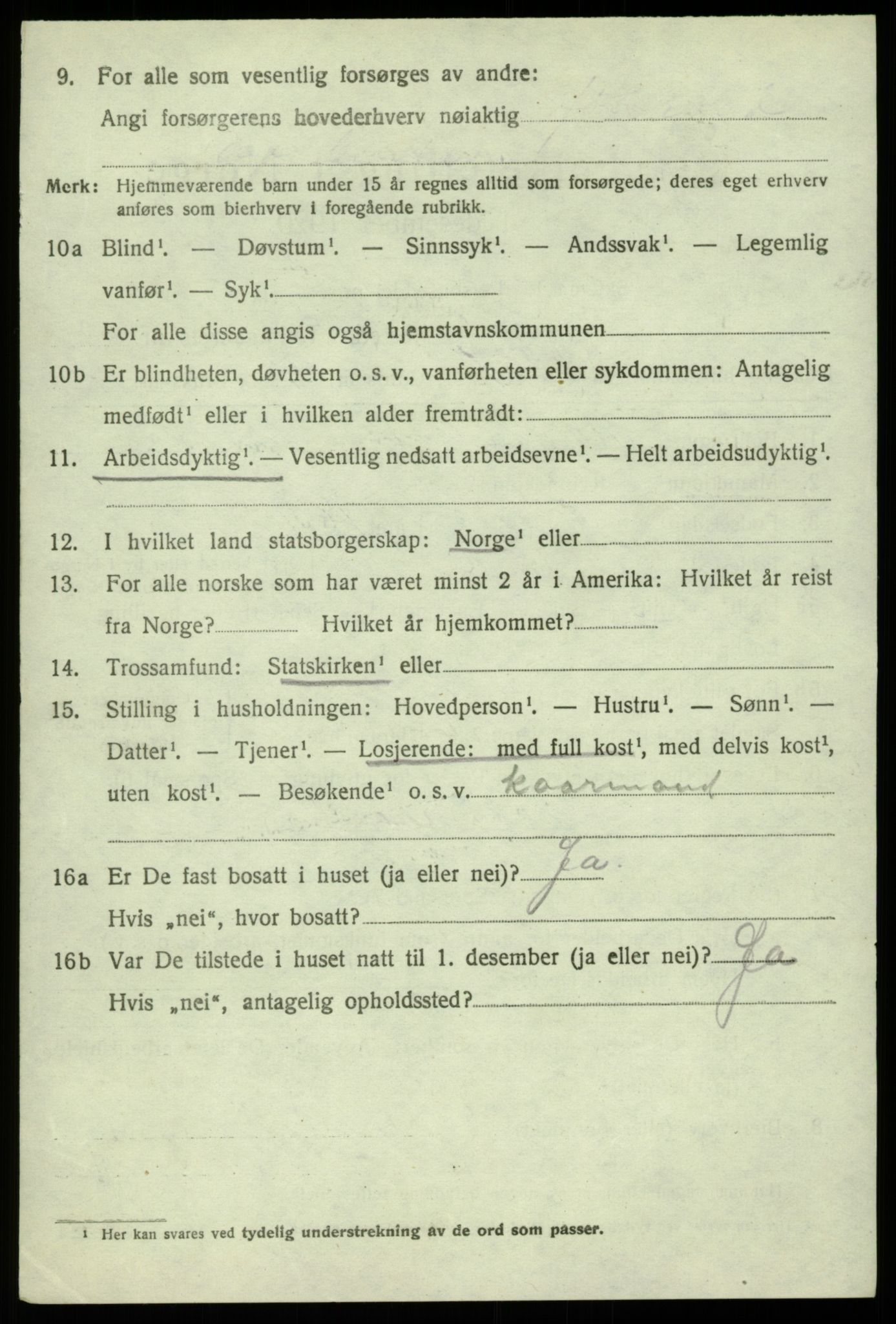 SAB, 1920 census for Sund, 1920, p. 6052