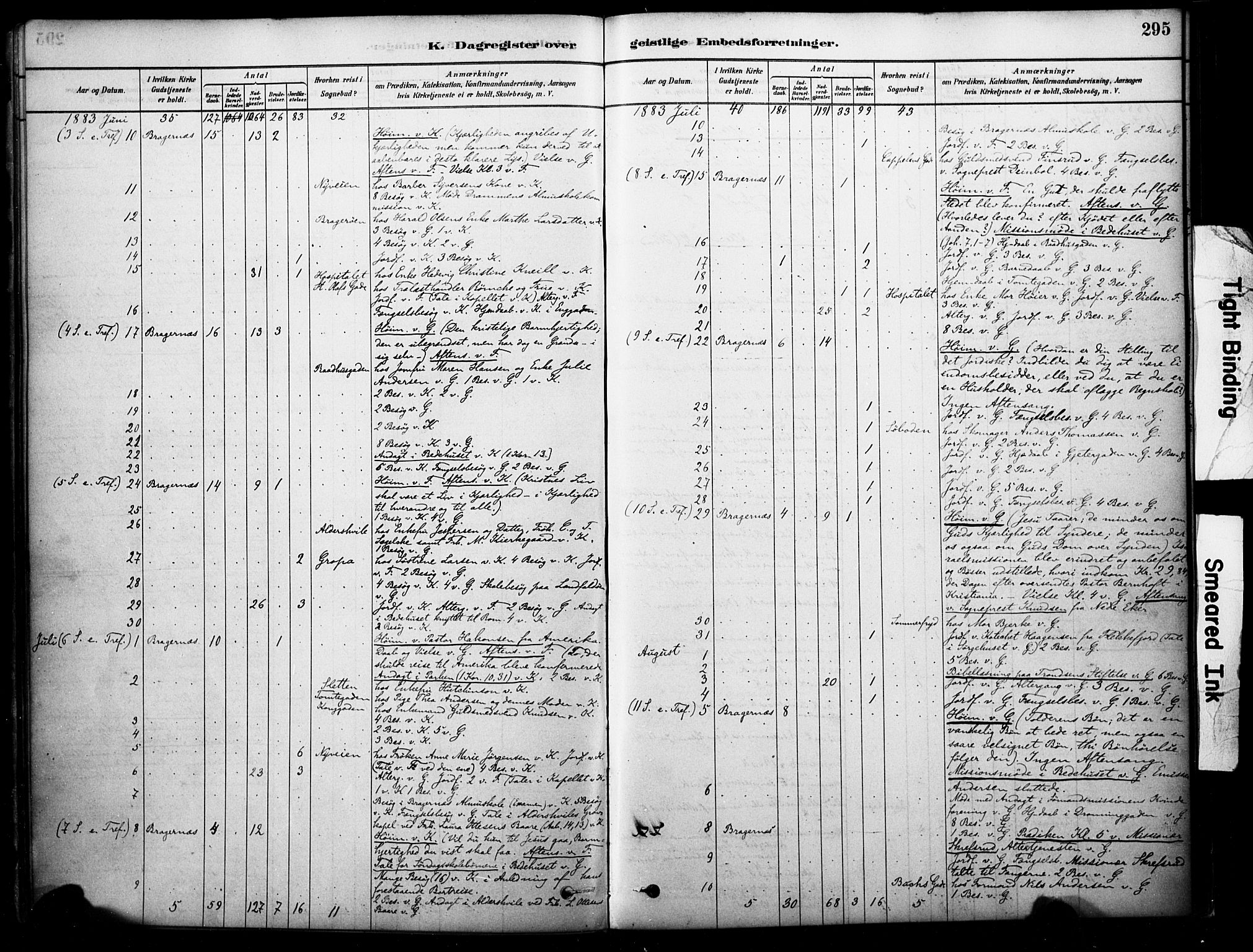 Bragernes kirkebøker, SAKO/A-6/F/Fc/L0005: Parish register (official) no. III 5, 1878-1890, p. 295