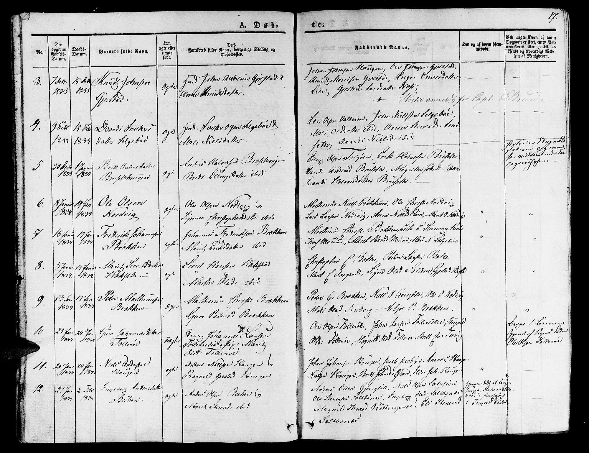 Ministerialprotokoller, klokkerbøker og fødselsregistre - Møre og Romsdal, SAT/A-1454/592/L1024: Parish register (official) no. 592A03 /1, 1831-1849, p. 17