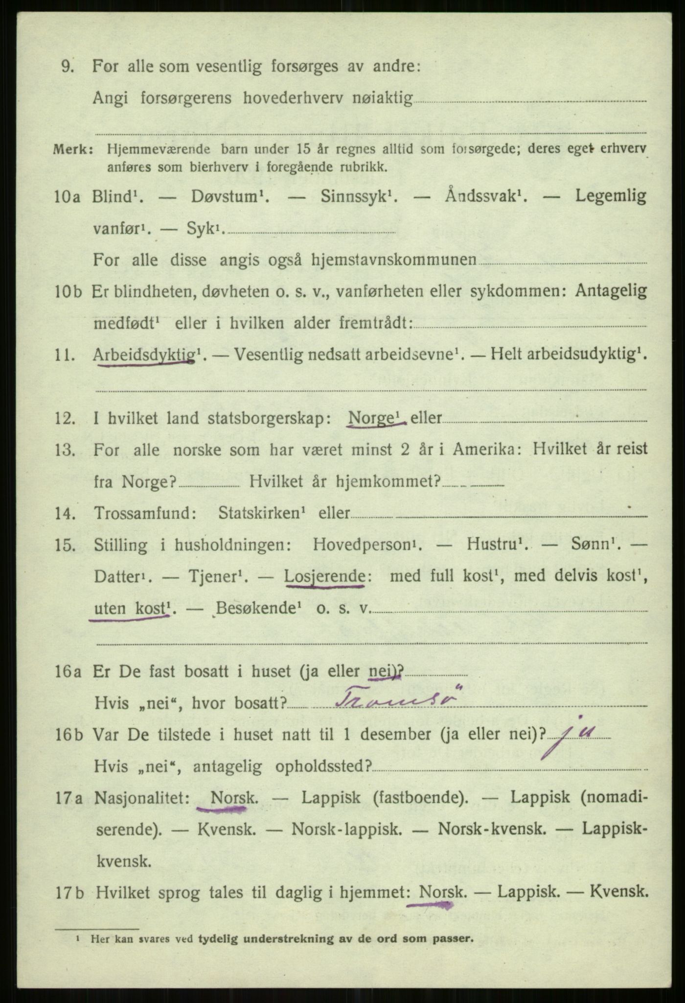 SATØ, 1920 census for Helgøy, 1920, p. 1484