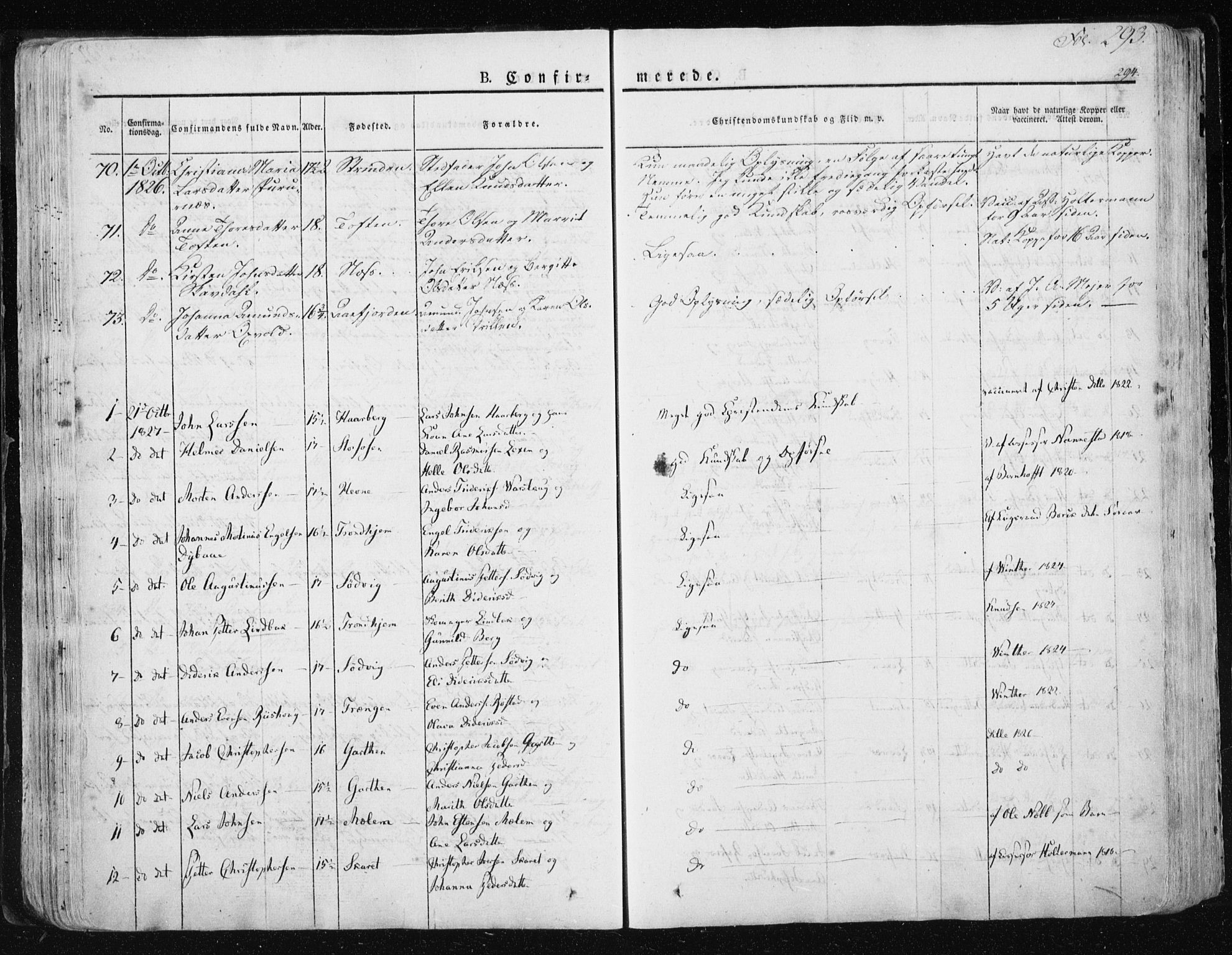 Ministerialprotokoller, klokkerbøker og fødselsregistre - Sør-Trøndelag, AV/SAT-A-1456/659/L0735: Parish register (official) no. 659A05, 1826-1841, p. 293