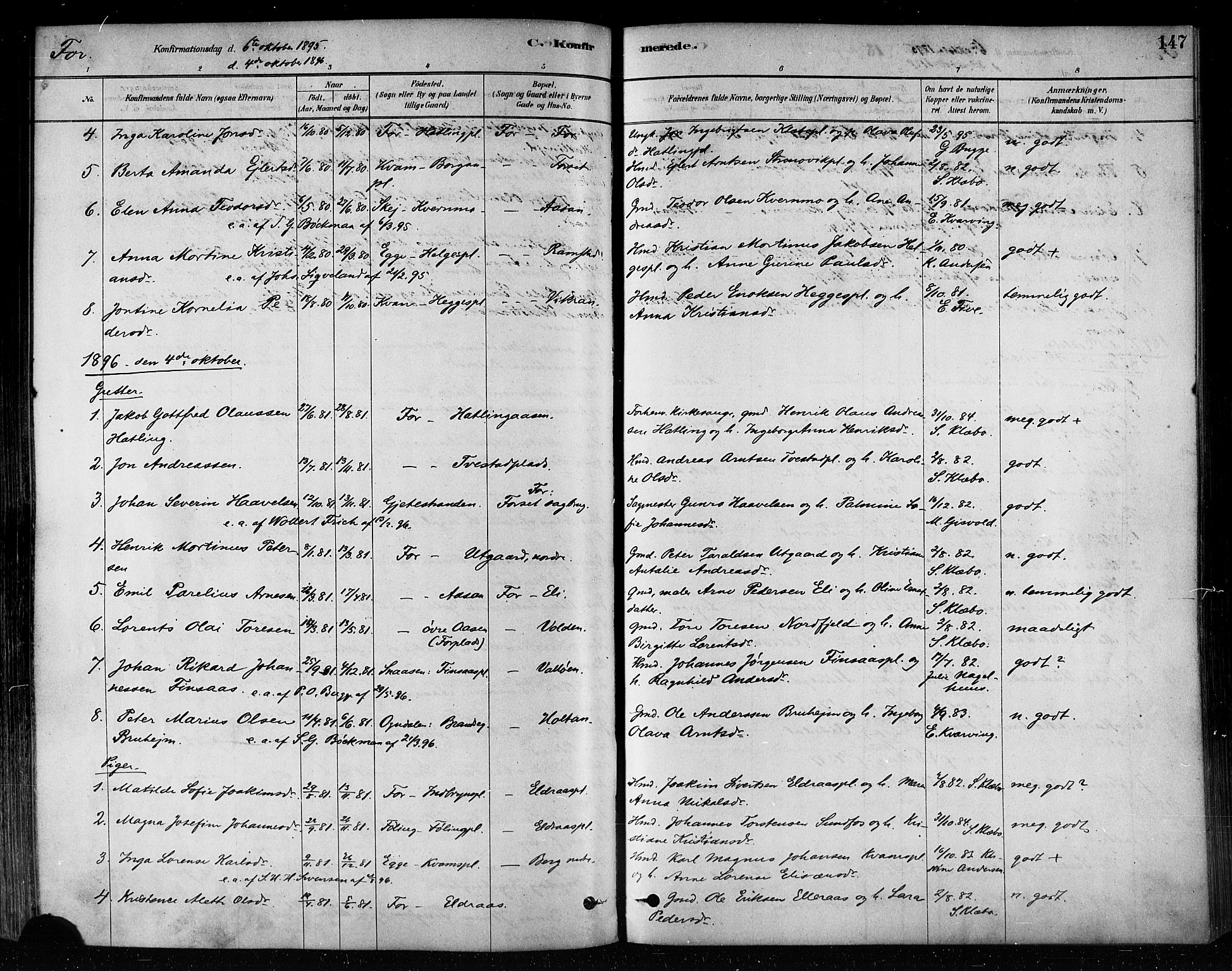 Ministerialprotokoller, klokkerbøker og fødselsregistre - Nord-Trøndelag, AV/SAT-A-1458/746/L0448: Parish register (official) no. 746A07 /1, 1878-1900, p. 147