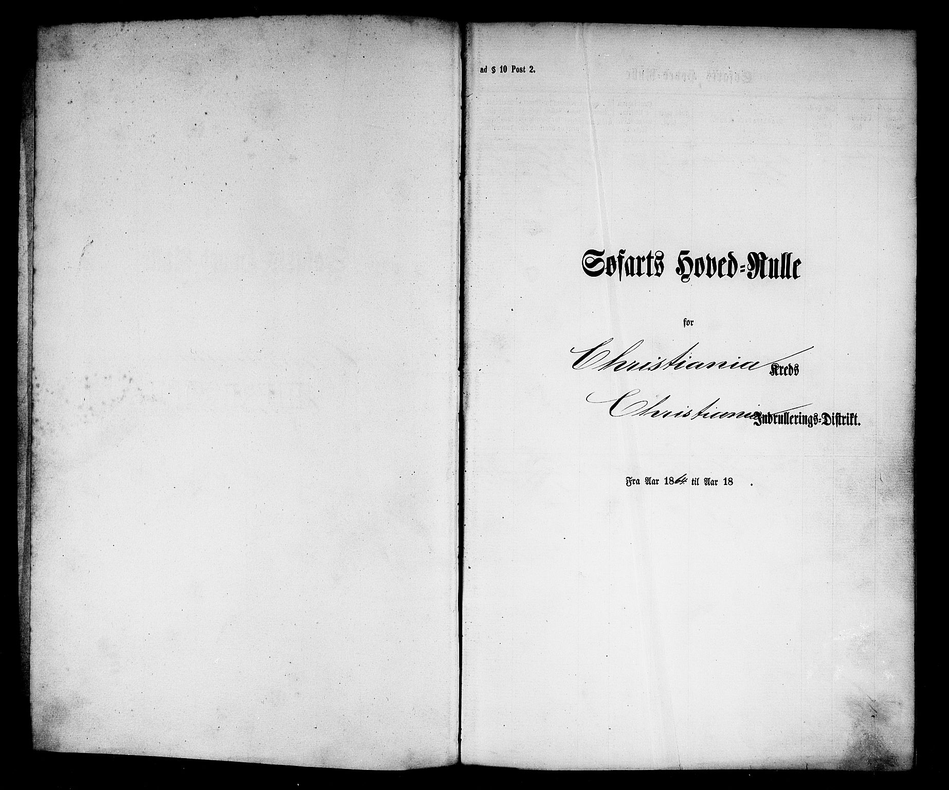 Oslo mønstringskontor, SAO/A-10569g/F/Fc/Fcb/L0002: Hovedrulle, 1864, p. 2