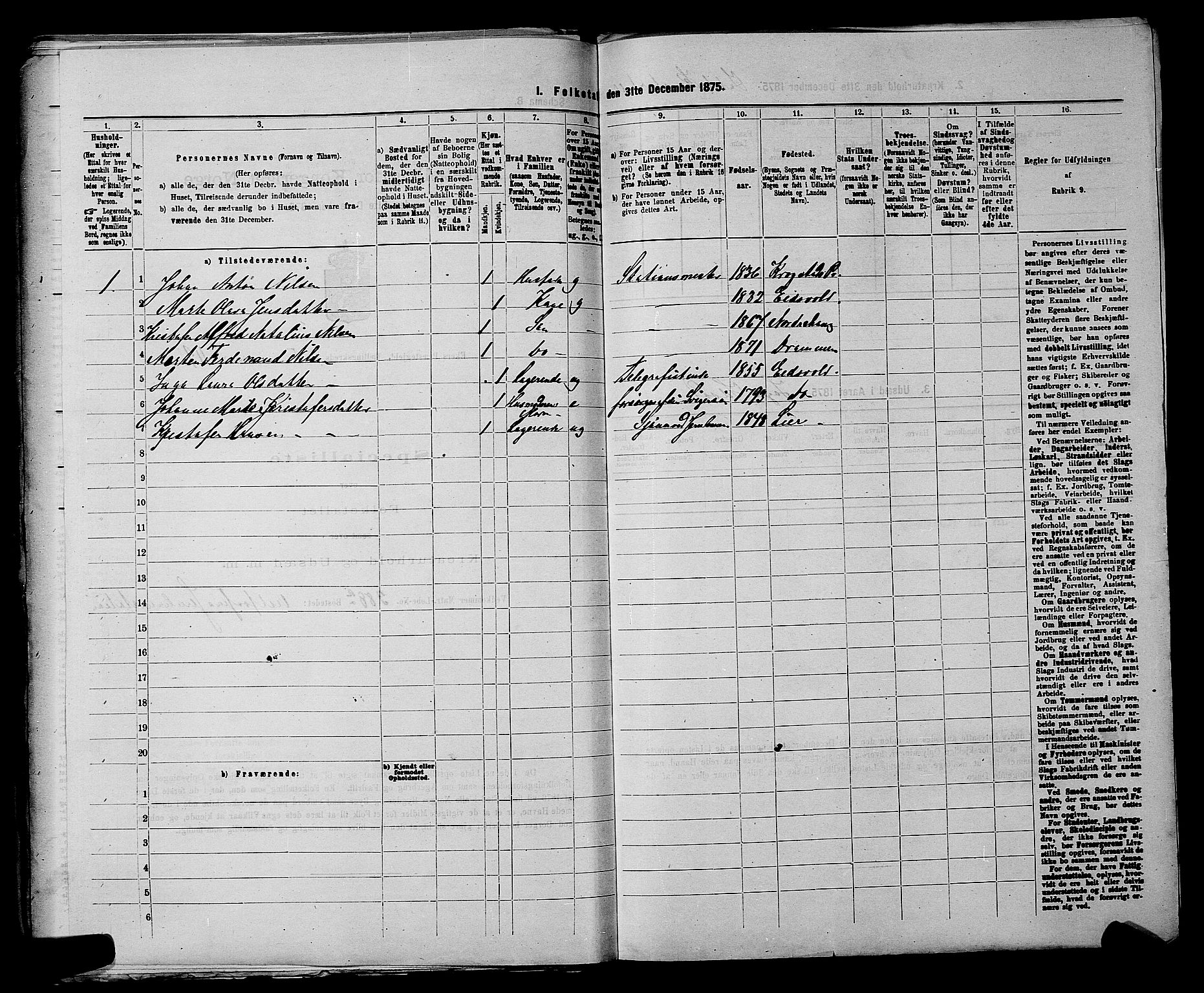 SAKO, 1875 census for 0624P Eiker, 1875, p. 1080