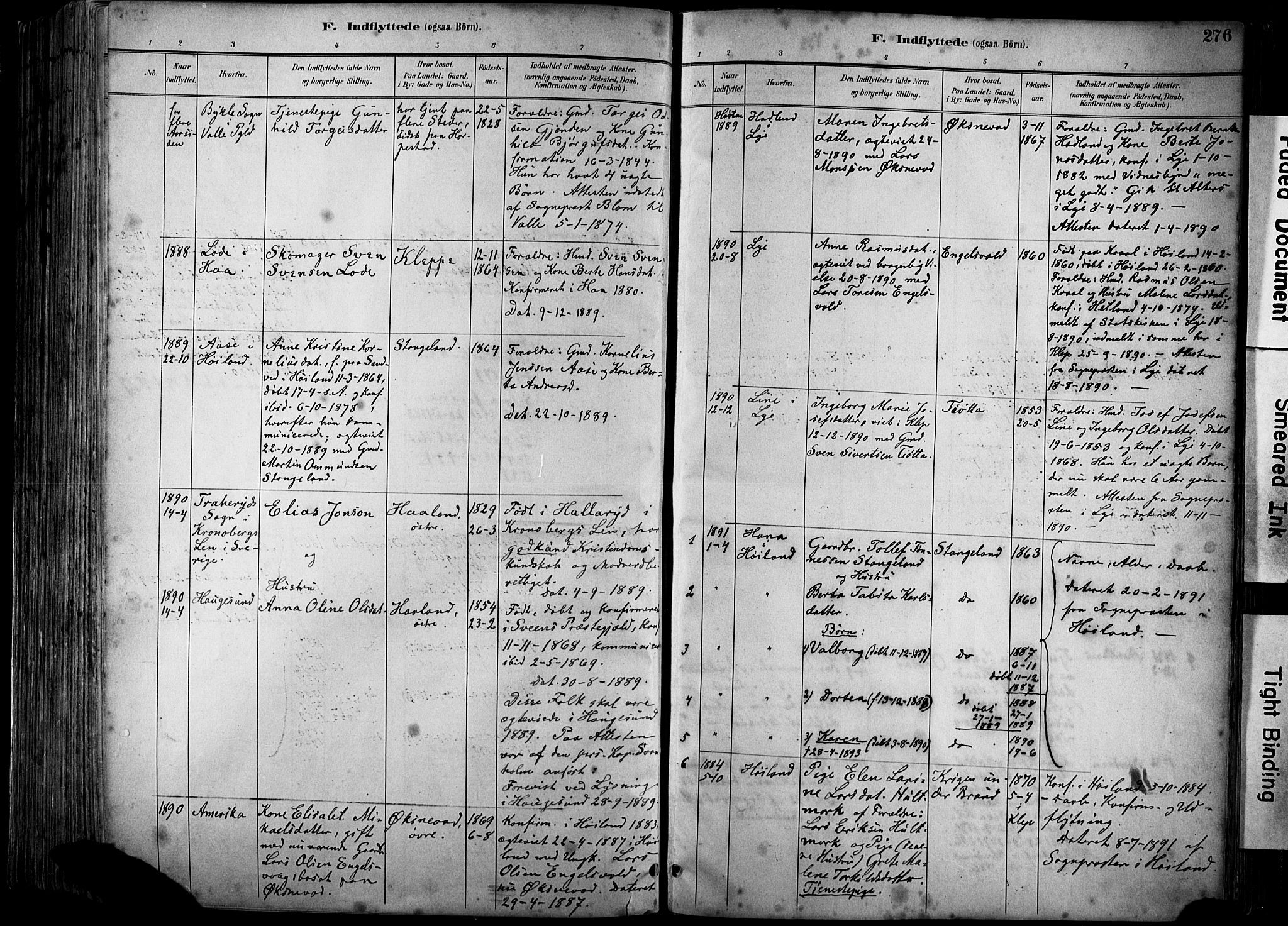 Klepp sokneprestkontor, AV/SAST-A-101803/001/3/30BA/L0009: Parish register (official) no. A 7, 1886-1915, p. 276