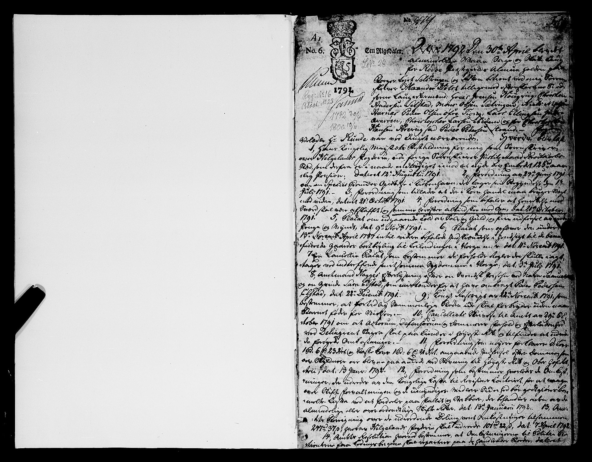 Helgeland sorenskriveri, SAT/A-0004/1/1A/L0034: Tingbok 25A, 1792-1795, p. 0b-1a