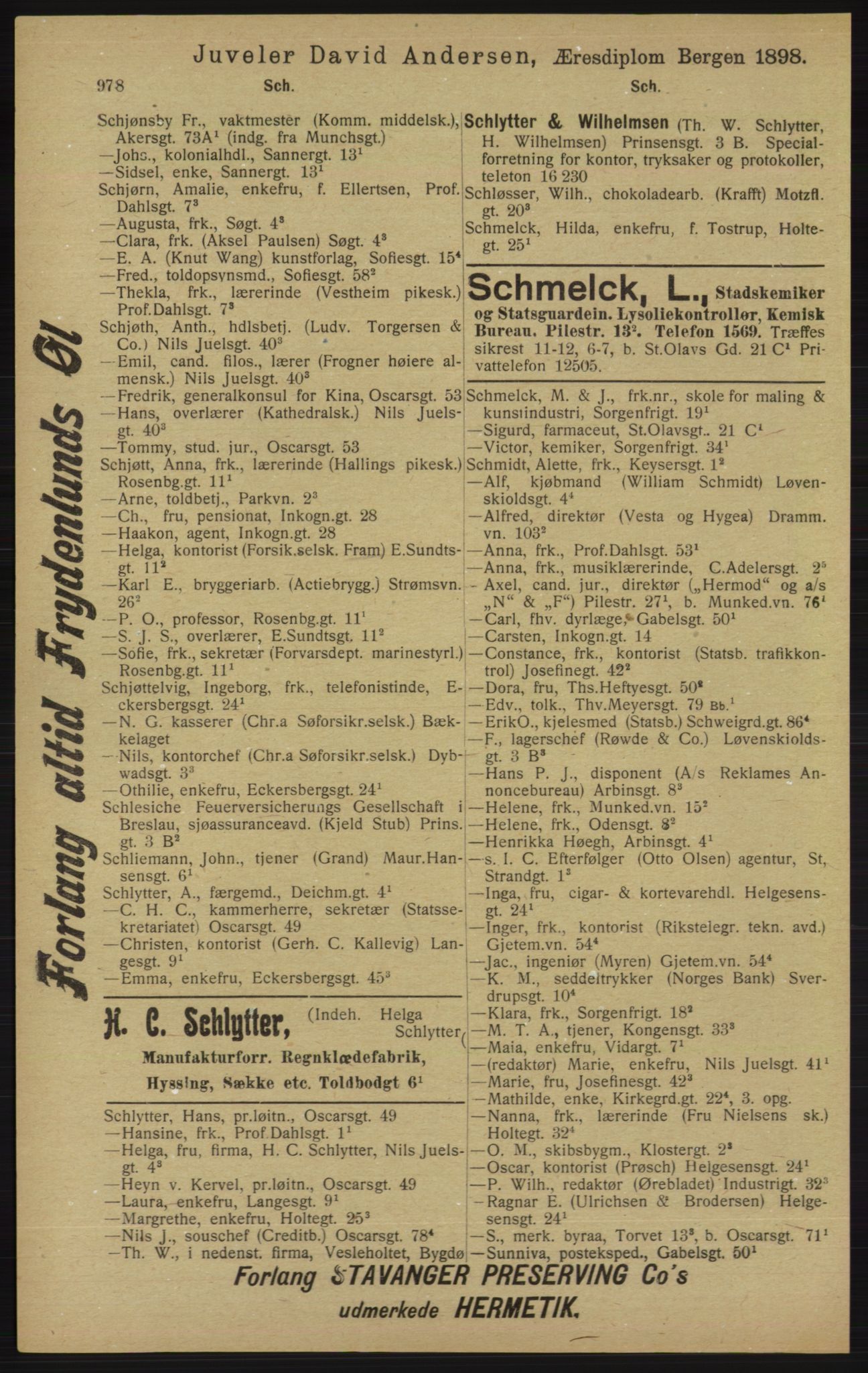 Kristiania/Oslo adressebok, PUBL/-, 1913, p. 990