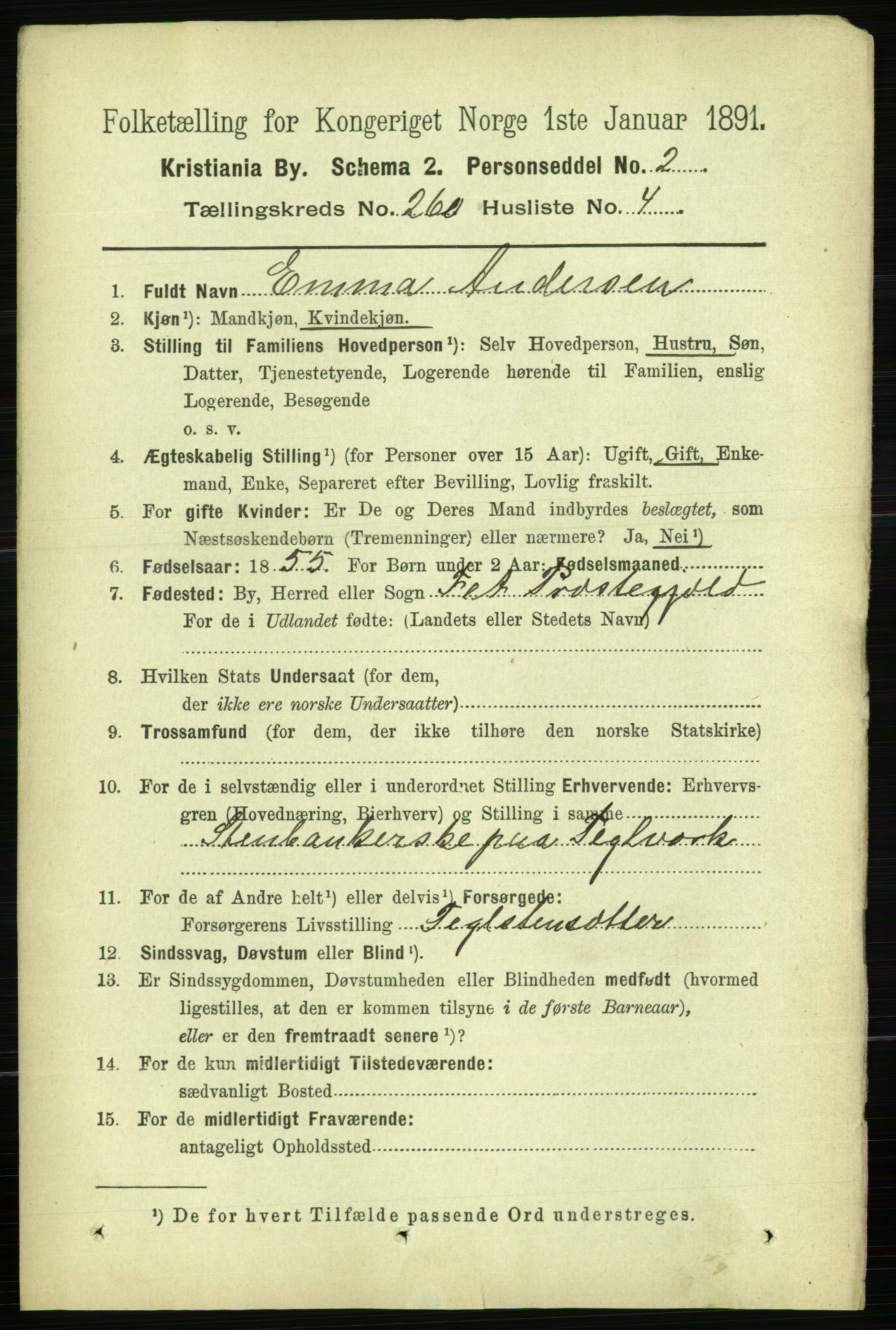 RA, 1891 census for 0301 Kristiania, 1891, p. 157822