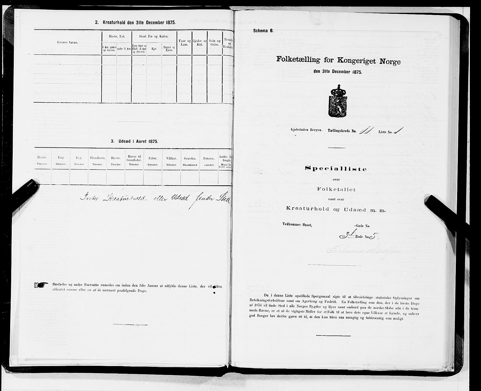 SAB, 1875 census for 1301 Bergen, 1875, p. 521