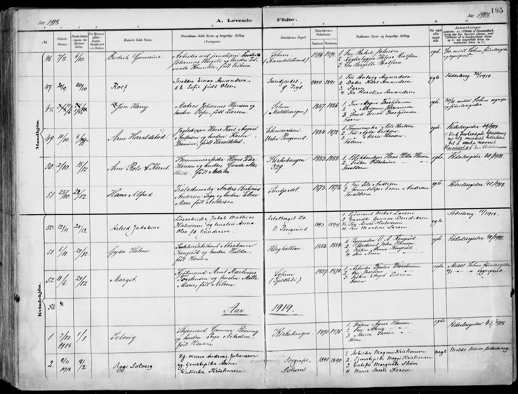 Porsgrunn kirkebøker , SAKO/A-104/F/Fa/L0010: Parish register (official) no. 10, 1895-1919, p. 195