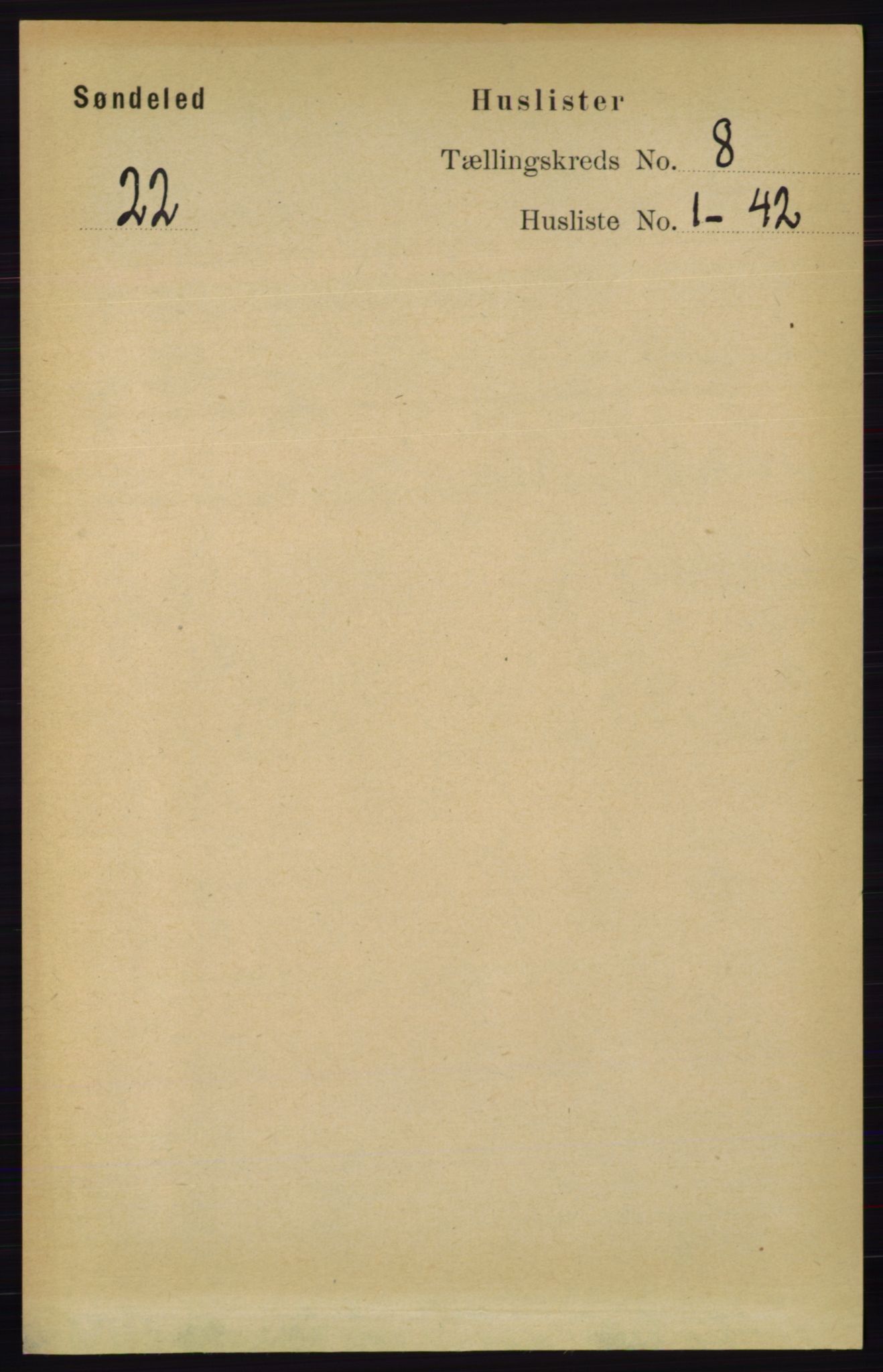 RA, 1891 census for 0913 Søndeled, 1891, p. 2524