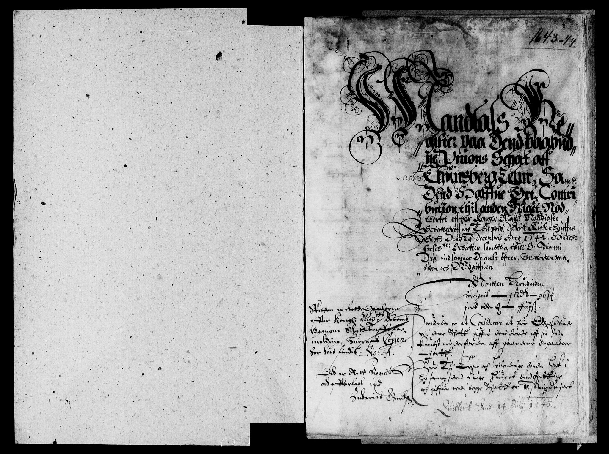 Rentekammeret inntil 1814, Reviderte regnskaper, Lensregnskaper, AV/RA-EA-5023/R/Rb/Rbo/L0024: Tønsberg len, 1642-1644